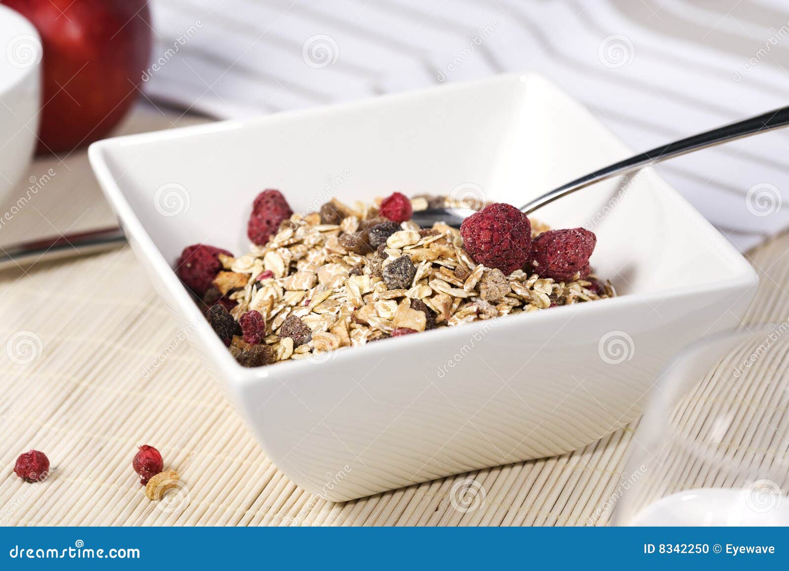 Muesli with Dried Fruit in Square Bowl Stock Photo Image of vegetarian, bowl 8342250