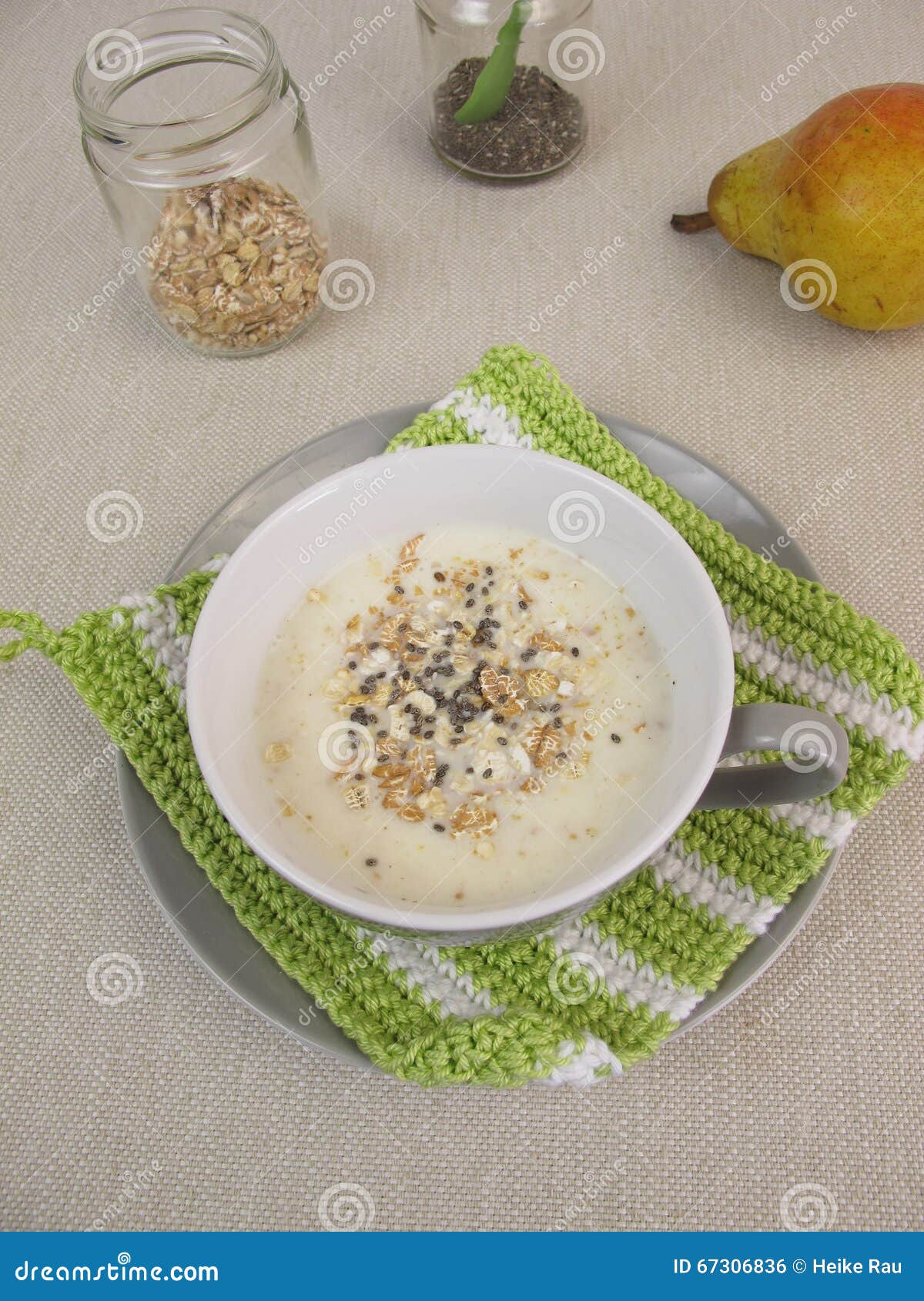 MuesliDrink with Chia Seeds Stock Photo Image of yogurt, cereal