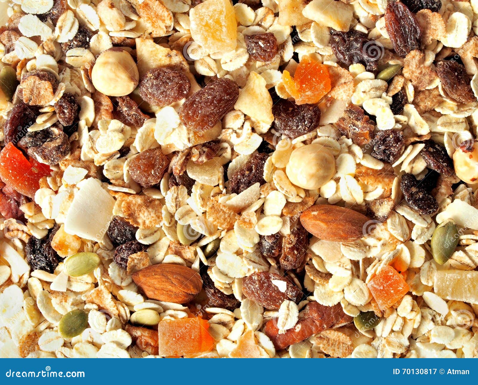 Muesli with Fruits and Nuts Stock Image Image of background, food