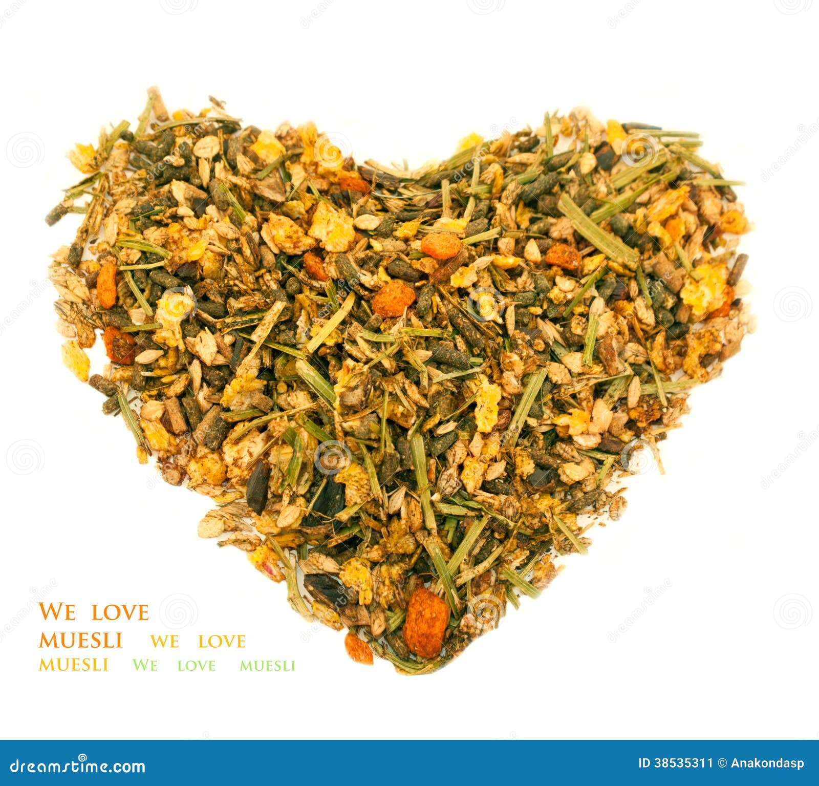Muesli with Herbs for Horse. in Form of Hear Stock Image Image of
