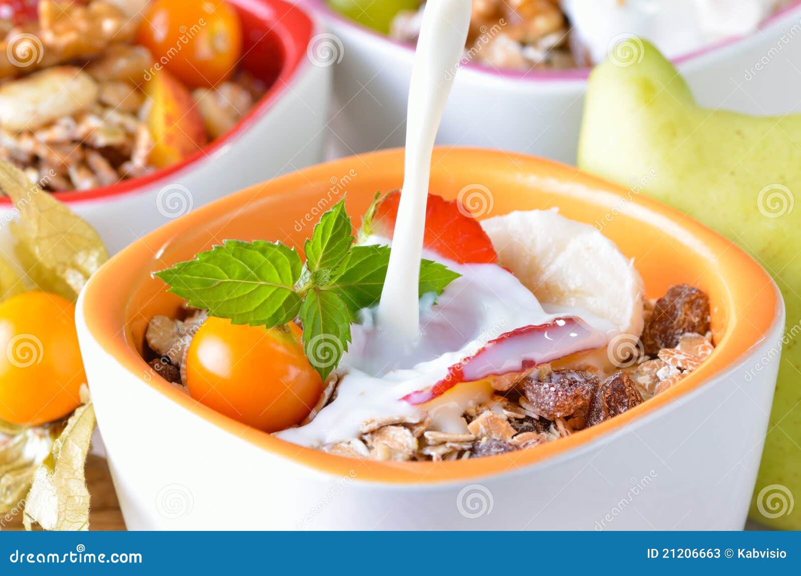 Muesli with milk stock image. Image of cereal, meal, colorful 21206663