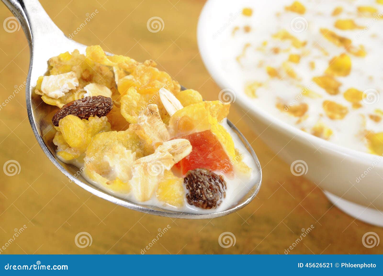 Muesli with milk stock image. Image of nutrition, food 45626521