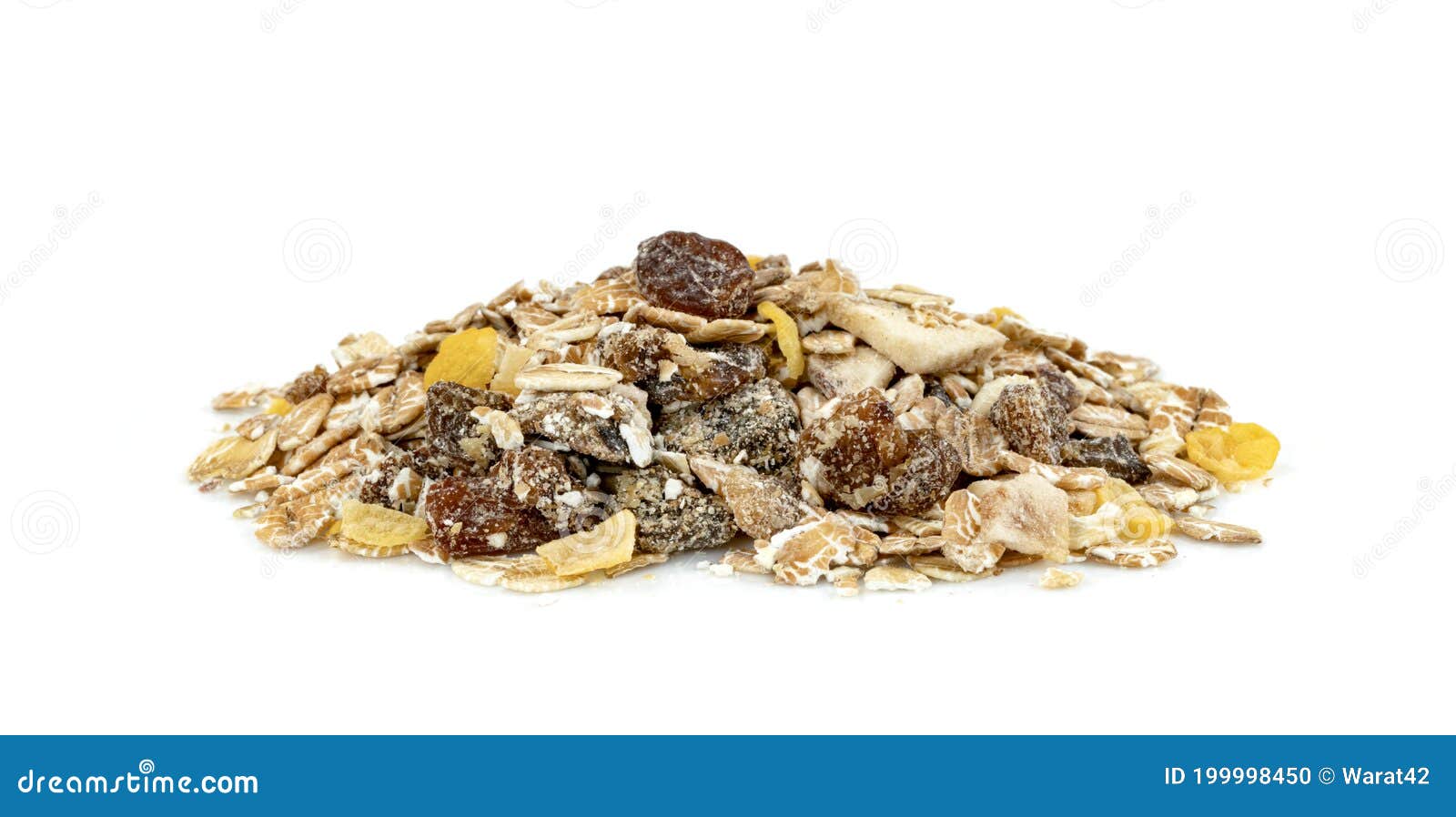 Muesli Multi Fruit Isolated on White Background Stock Photo Image of