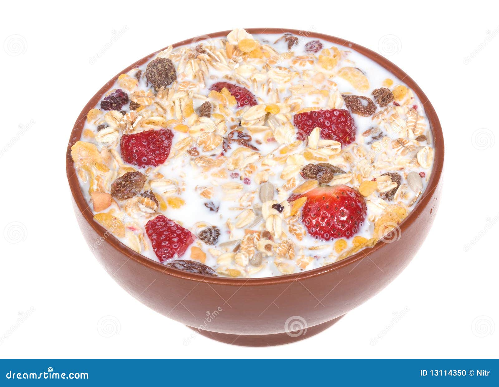Muesli with Strawberries in Bowl Stock Photo Image of flavor, ripe