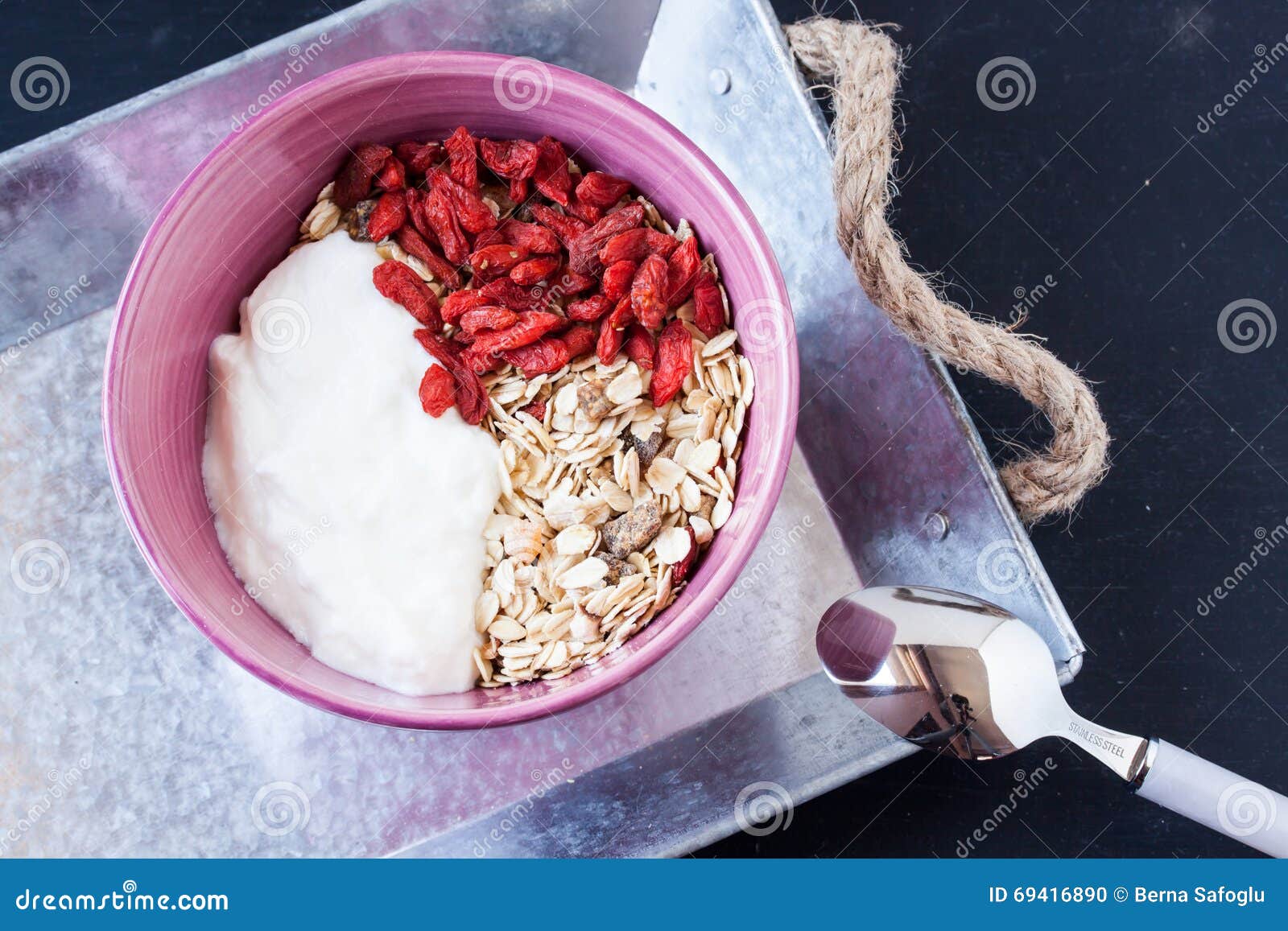 Muesli with Yogurt and Goji Berry Stock Photo Image of goji, dessert