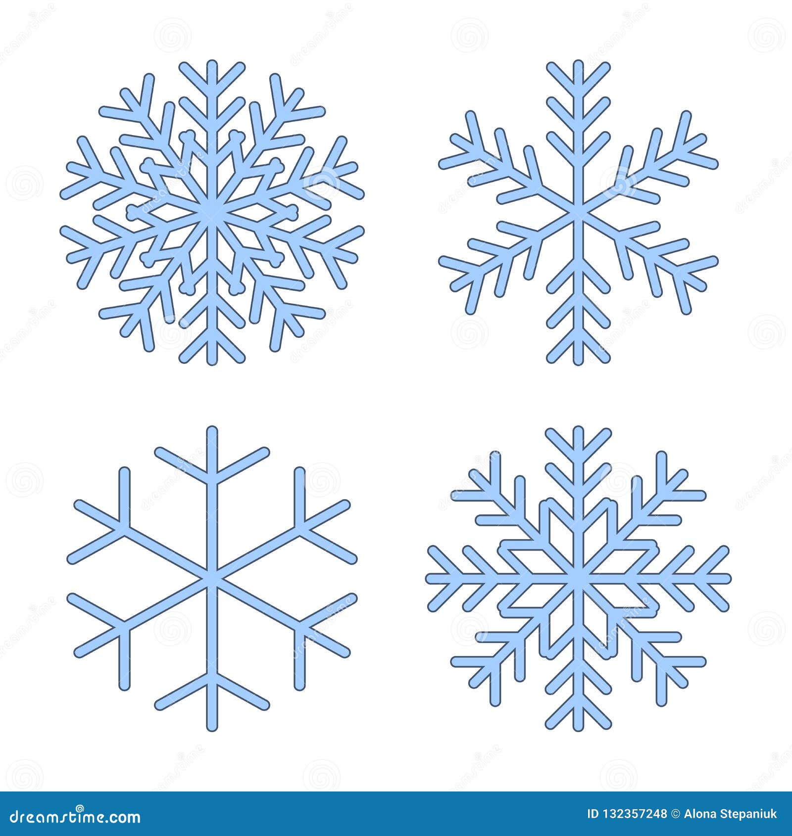 Muestras De Los Copos De Nieve Fijadas Iconos Azules Del Copo De Nieve  Aislados En El Fondo Blanco Siluetas De La Escama De La Ni Ilustración del  Vector - Ilustración de snowflake
