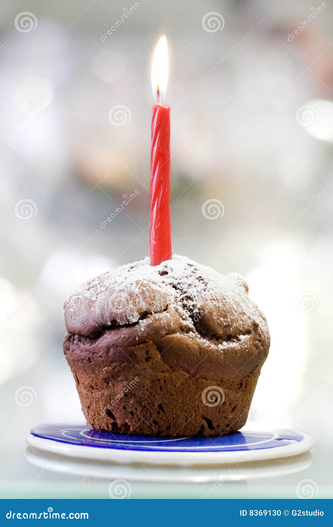 Muffin and Candle stock photo. Image of dessert, pastry 8369130