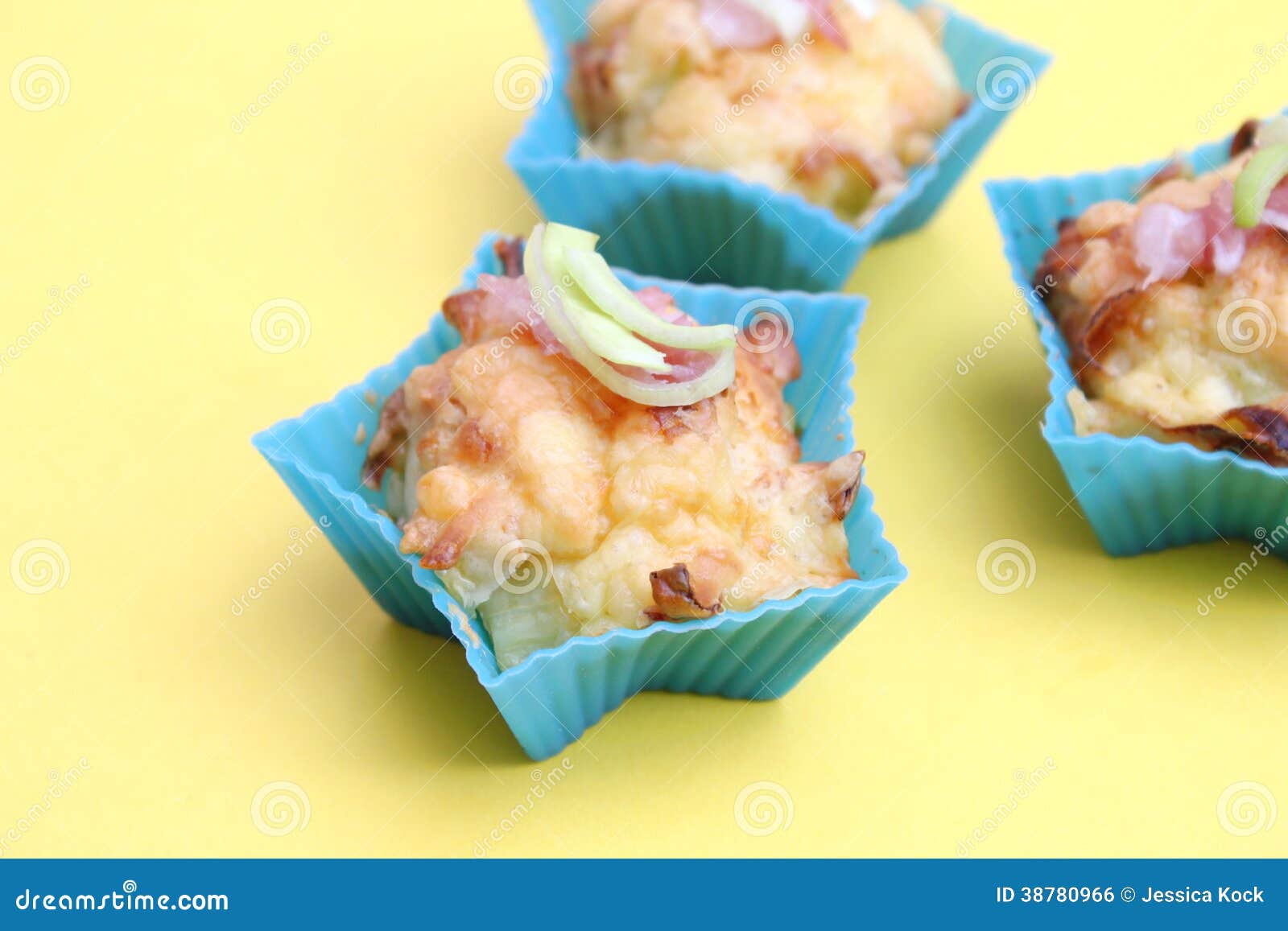 Muffins with Bacon and Leek Stock Photo Image of starter, cheese