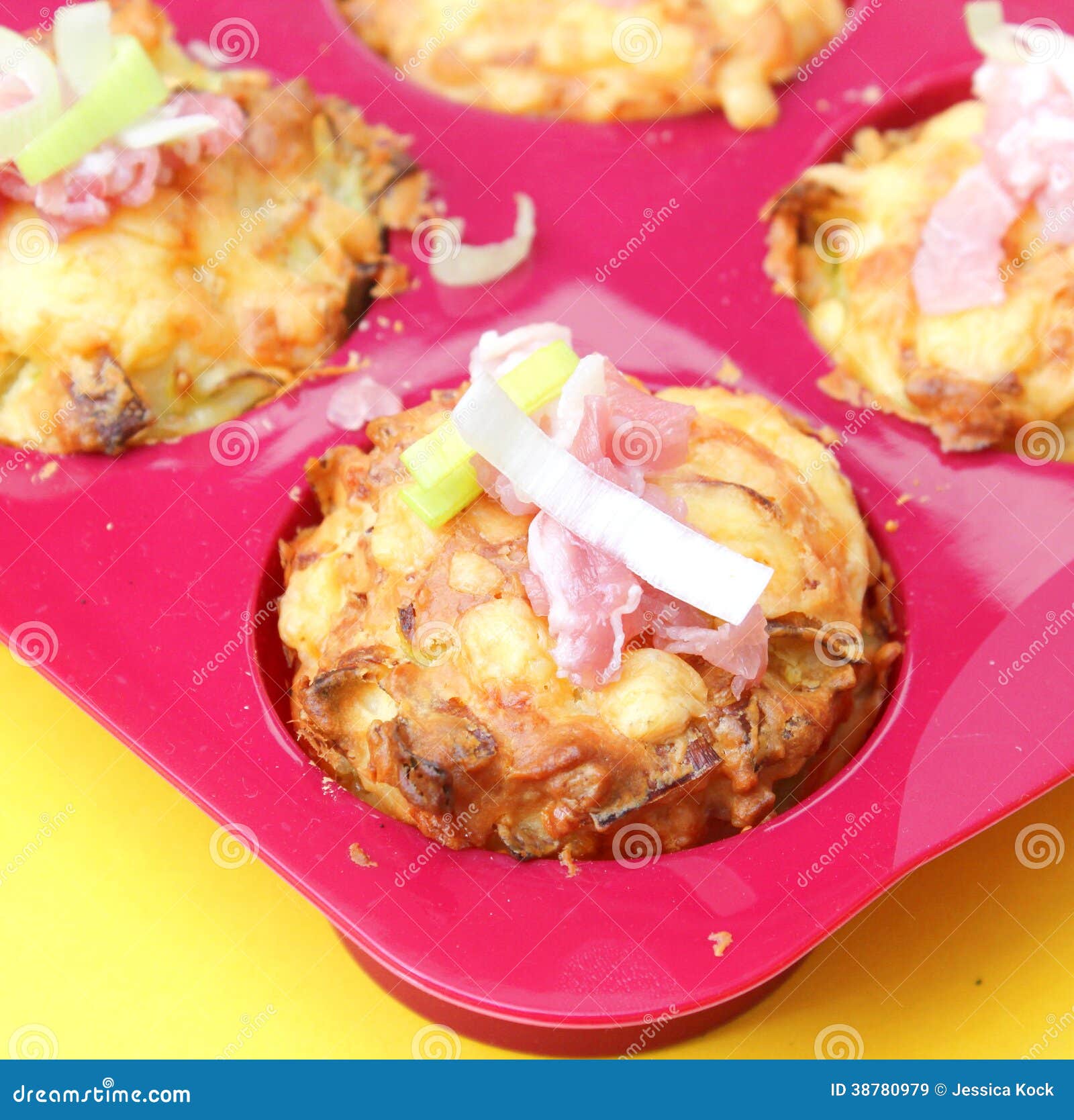 Muffins with Bacon and Leek Stock Image Image of cheese, bakery 38780979