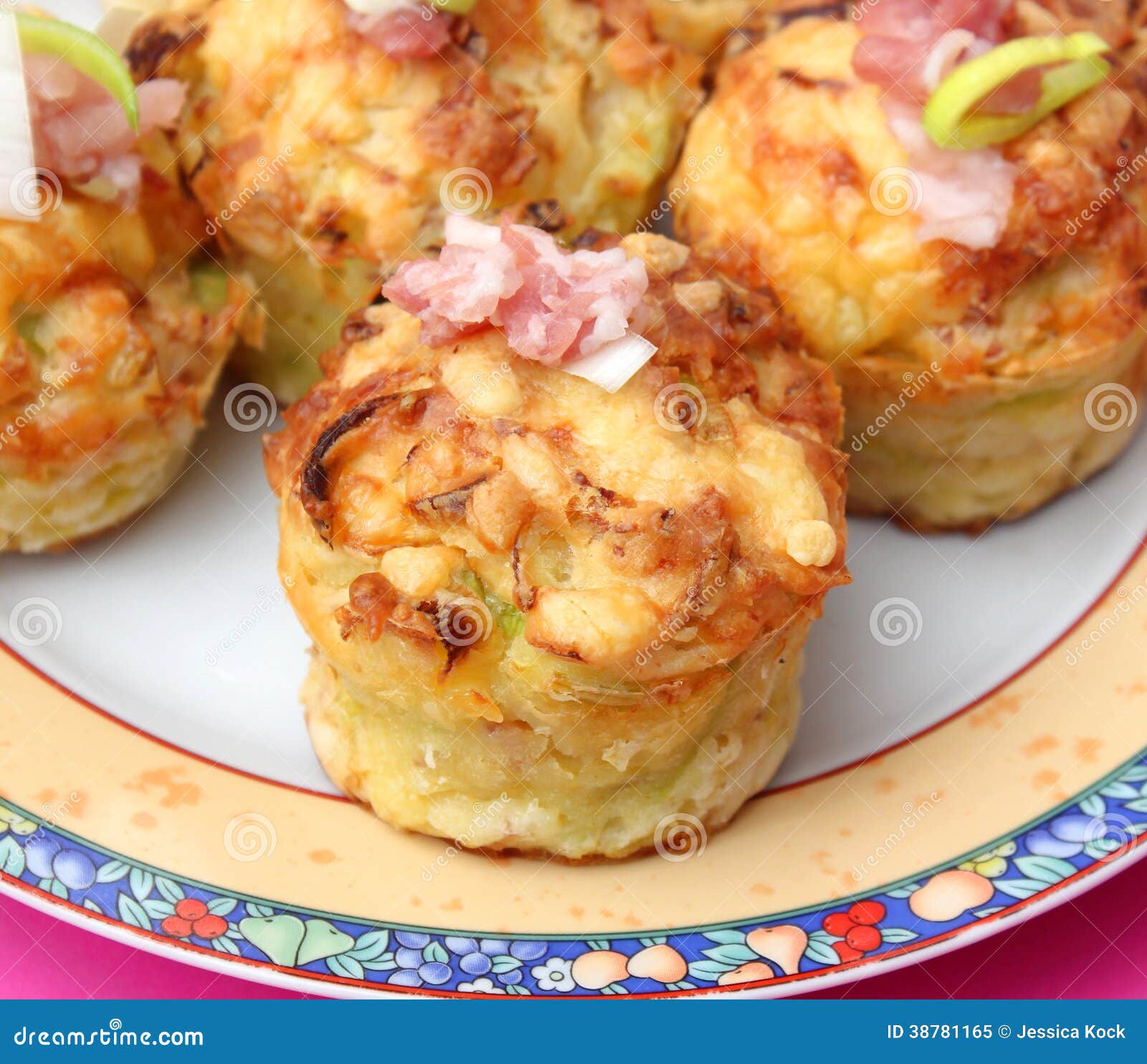 Muffins with Bacon and Leek Stock Image Image of leek, muffin 38781165