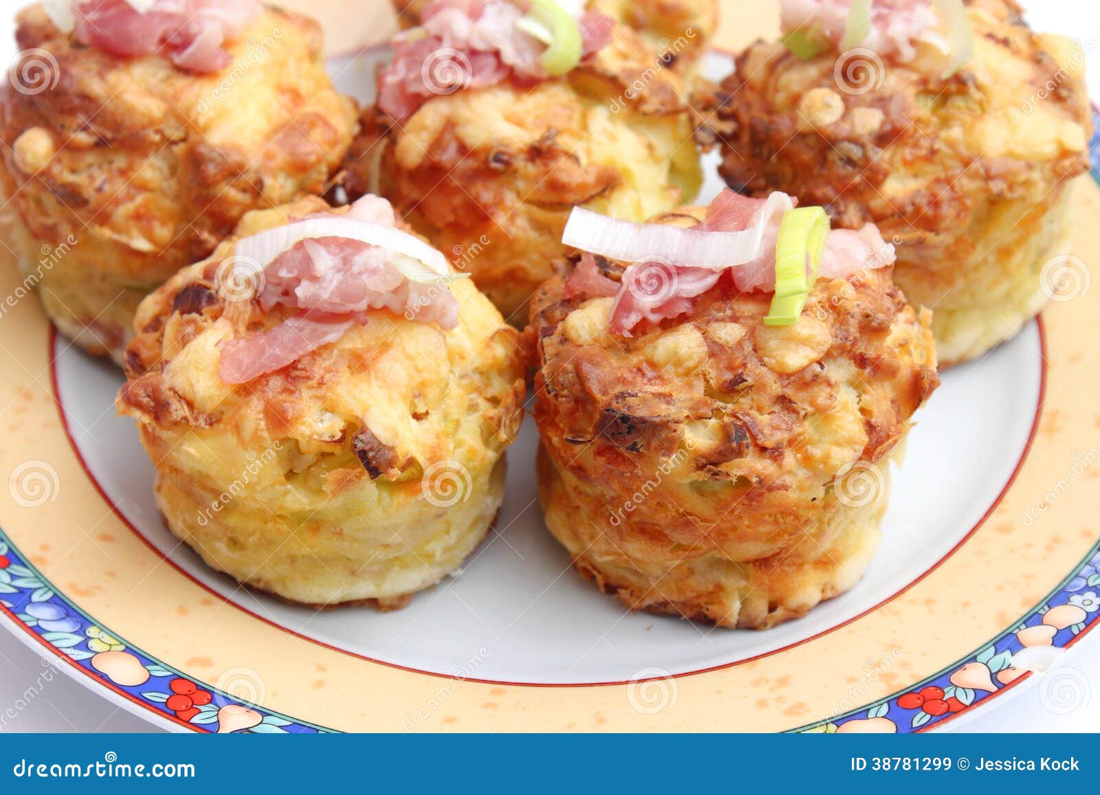 Muffins with Bacon and Leek Stock Image Image of fresh, freshness