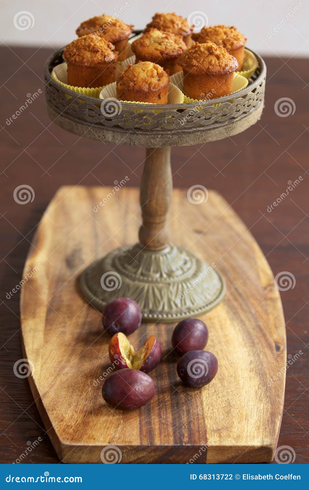 Muffins on cake stand stock photo. Image of natural, cake 68313722