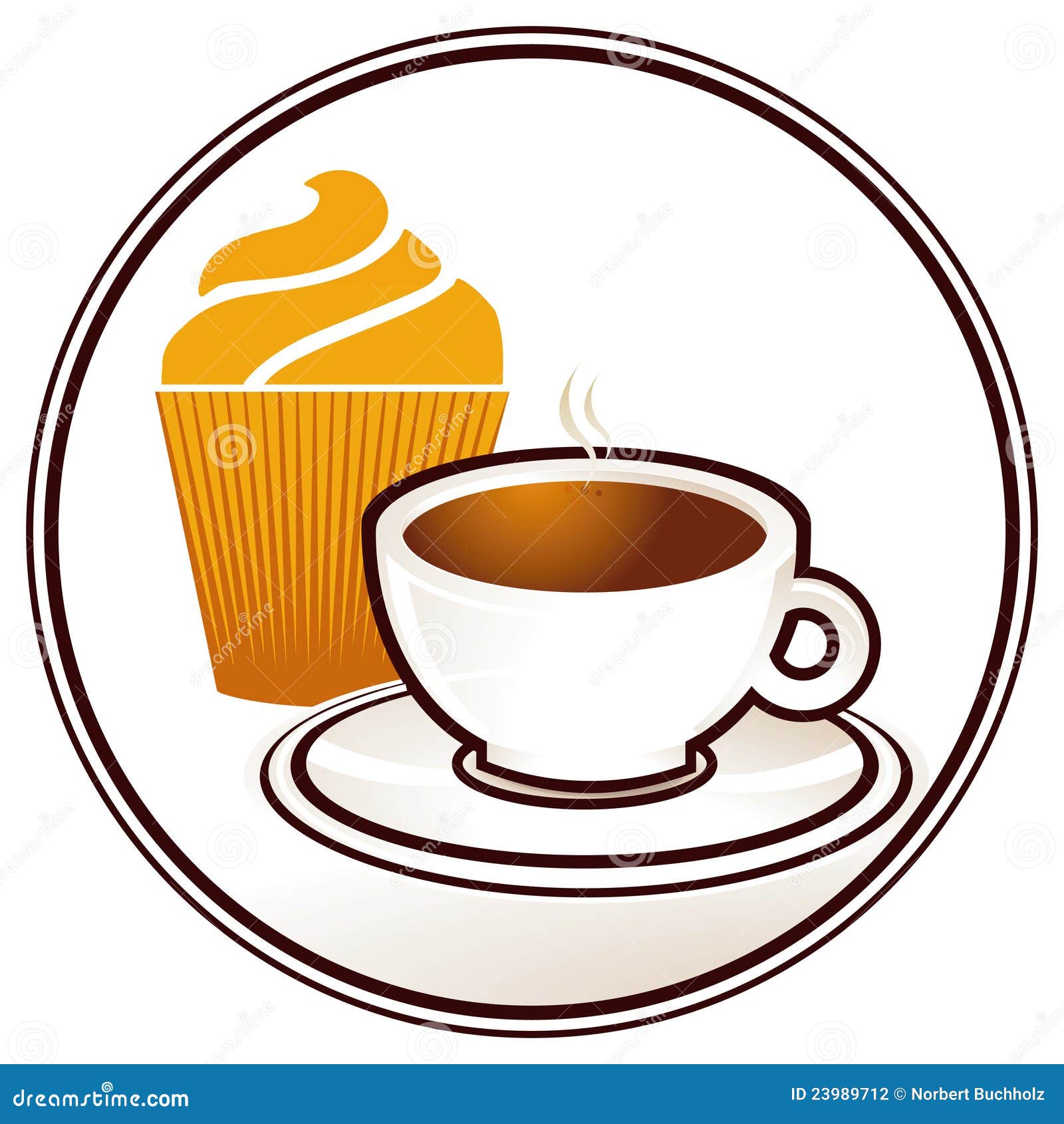 Muffins and coffee stock vector. Illustration of cappuccino 23989712