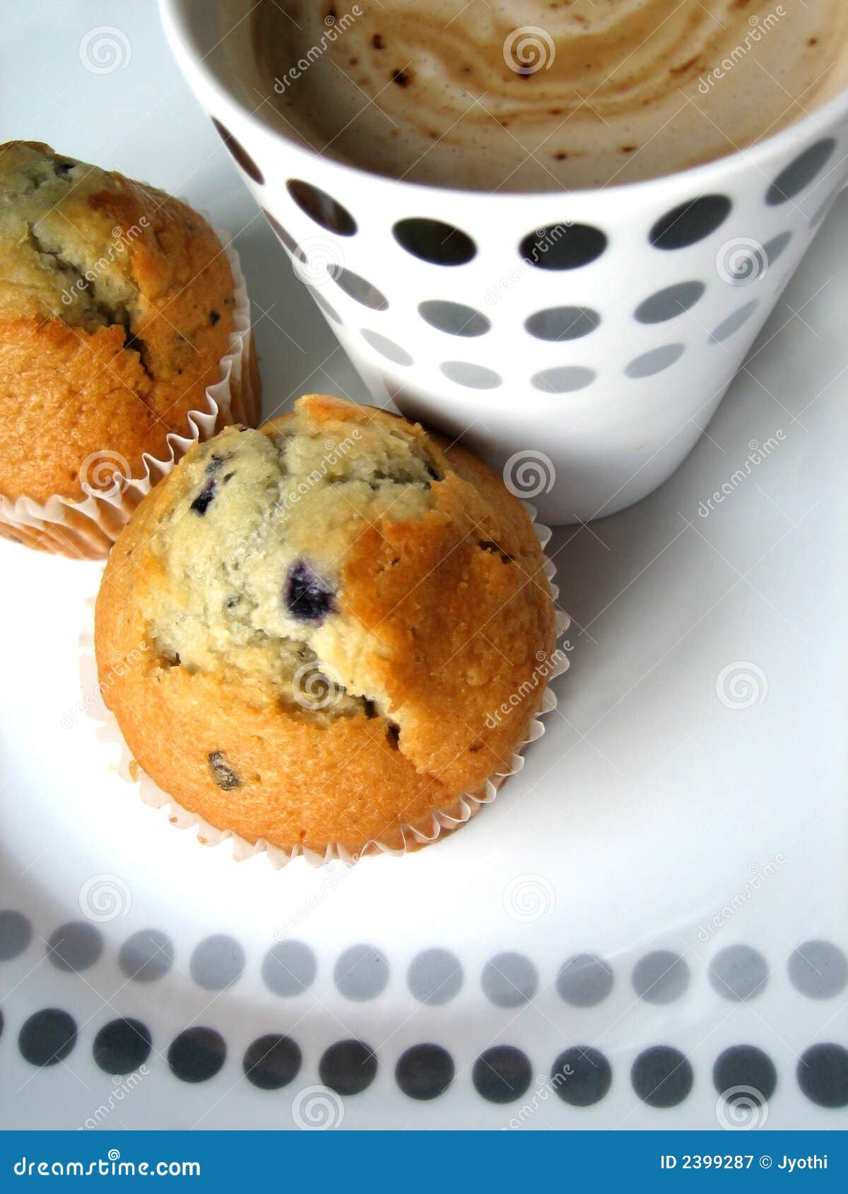 Muffins and coffee stock image. Image of everyday, blueberry 2399287