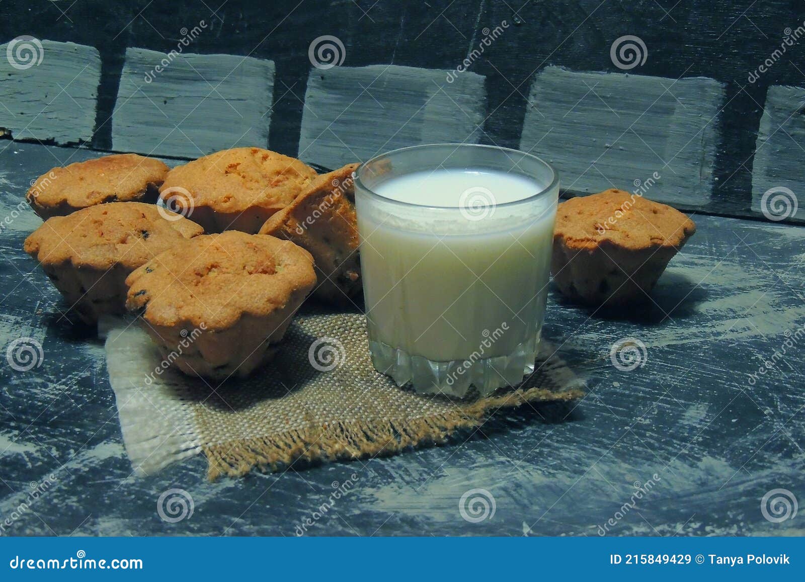 Muffins and milk stock image. Image of chocolate, drink 215849429
