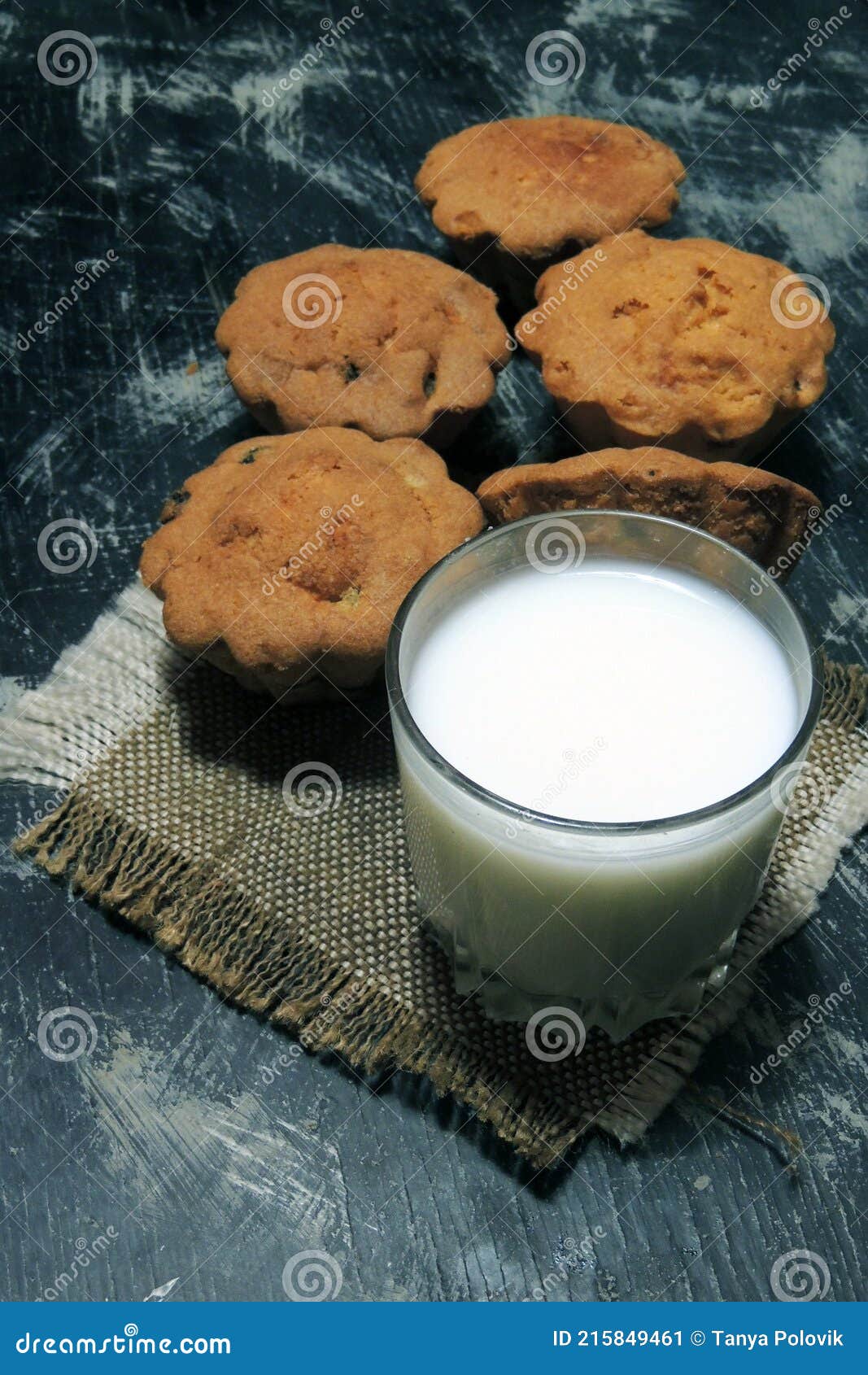 Muffins and milk stock image. Image of choco, cocoa 215849461