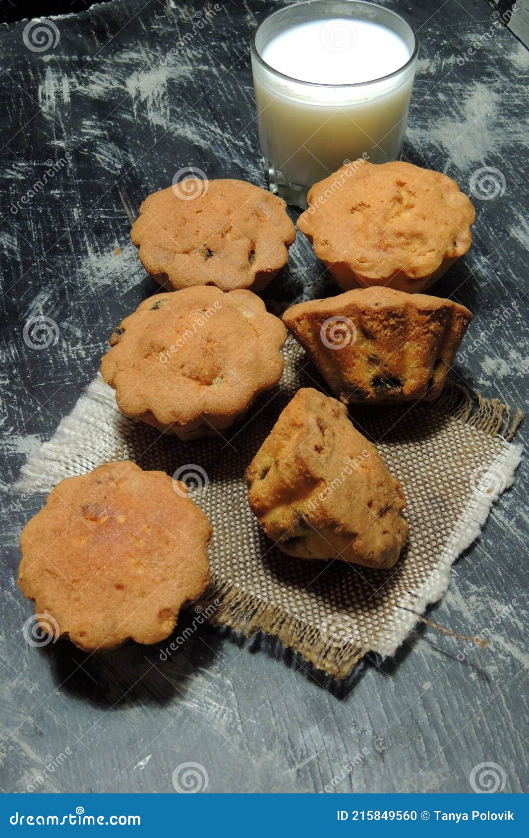 Muffins and milk stock photo. Image of drink, freshness 215849560