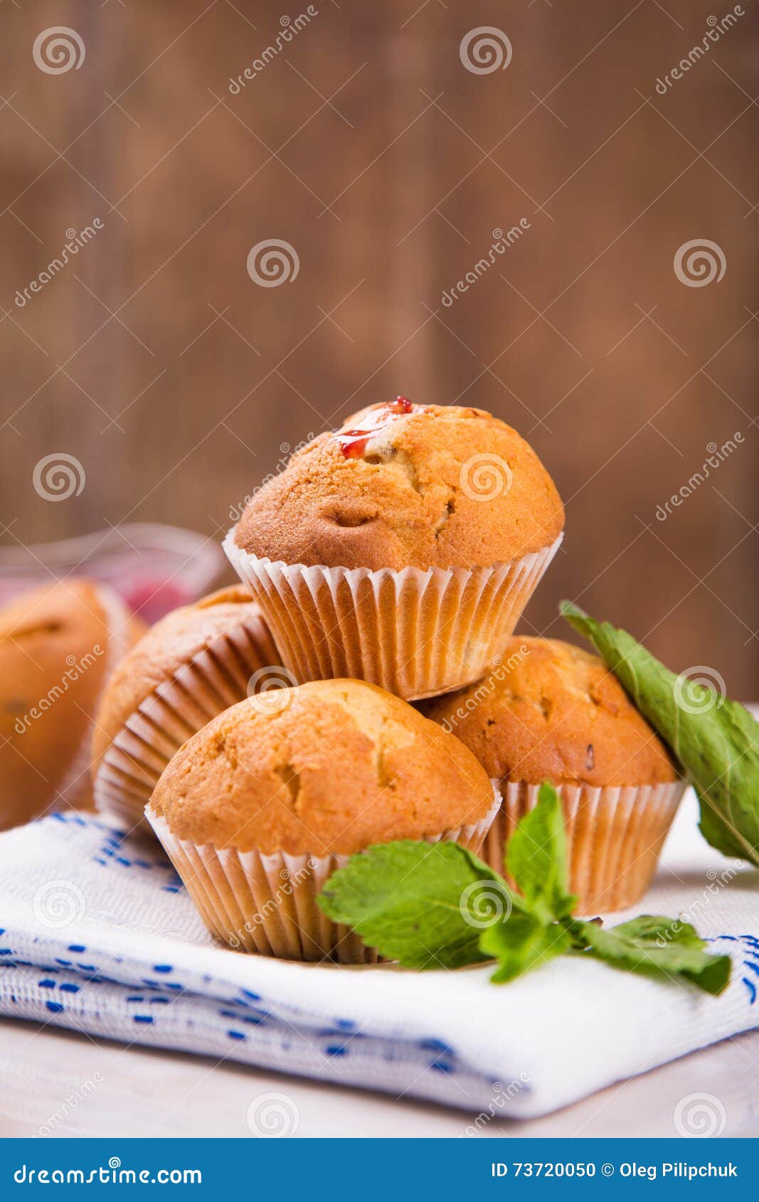Muffins with mint stock photo. Image of mint, dessert 73720050