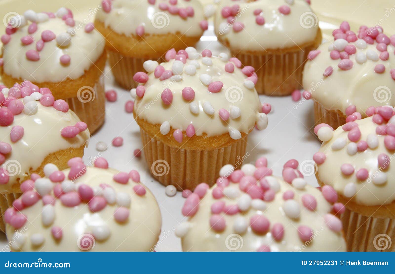 Muffins with Pink and White Mice Stock Image - Image of rusk, food ...
