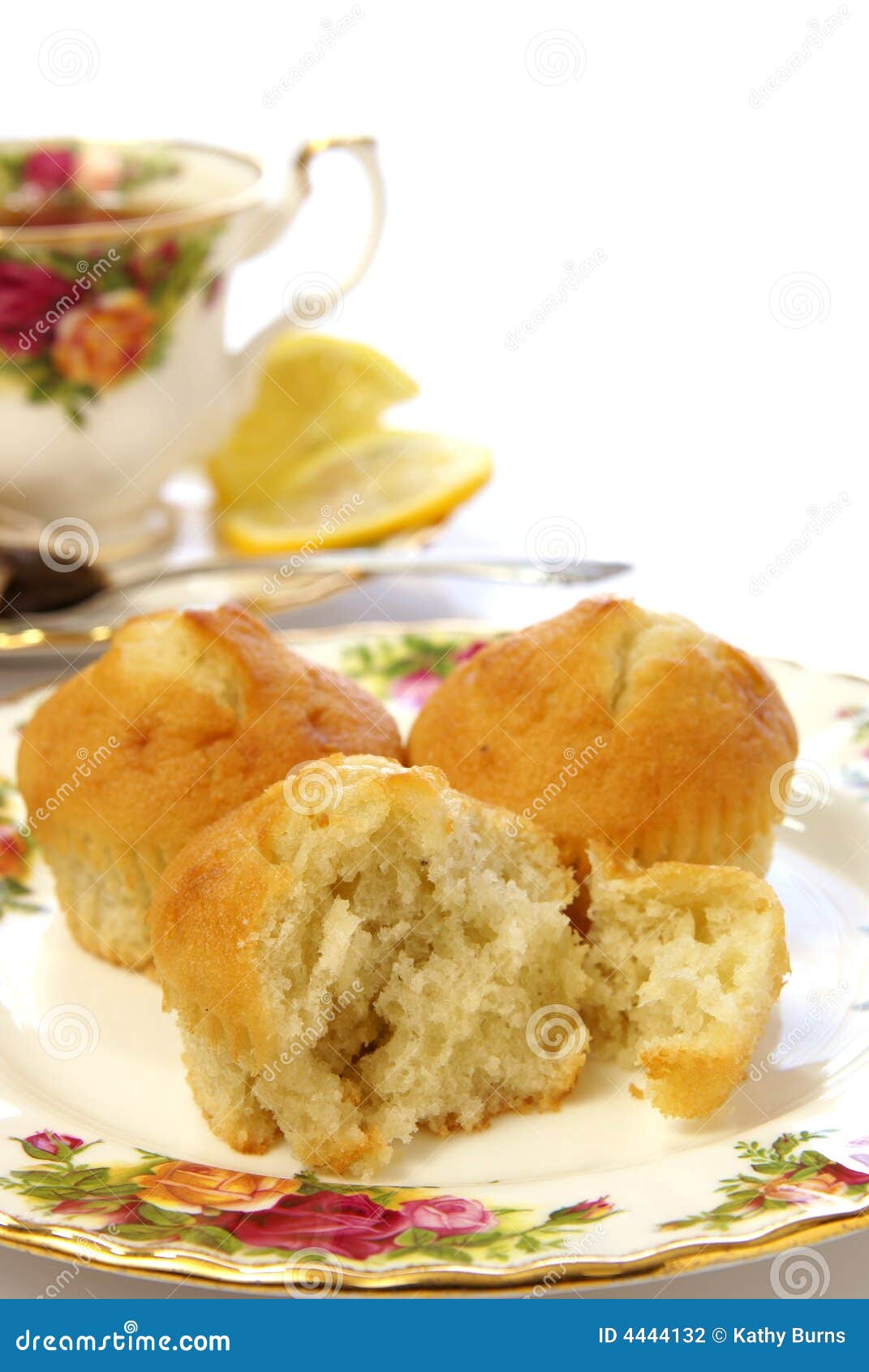 Muffins and Tea stock photo. Image of delicate, lemon 4444132