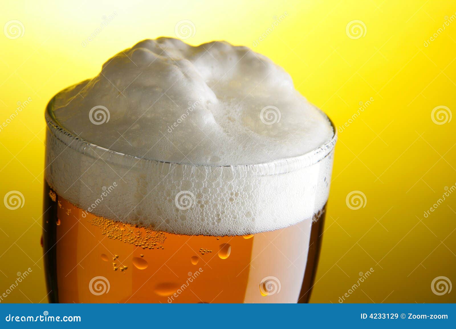 mug of beer with froth close-up