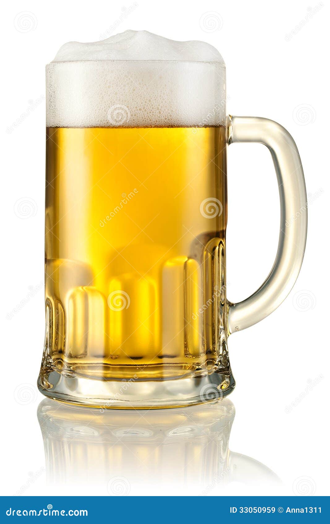 mug with beer  on white. clipping path
