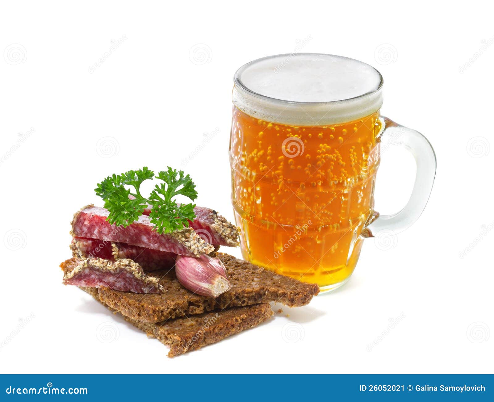 Mug of beer and salami stock image. Image of food, alcohol 26052021