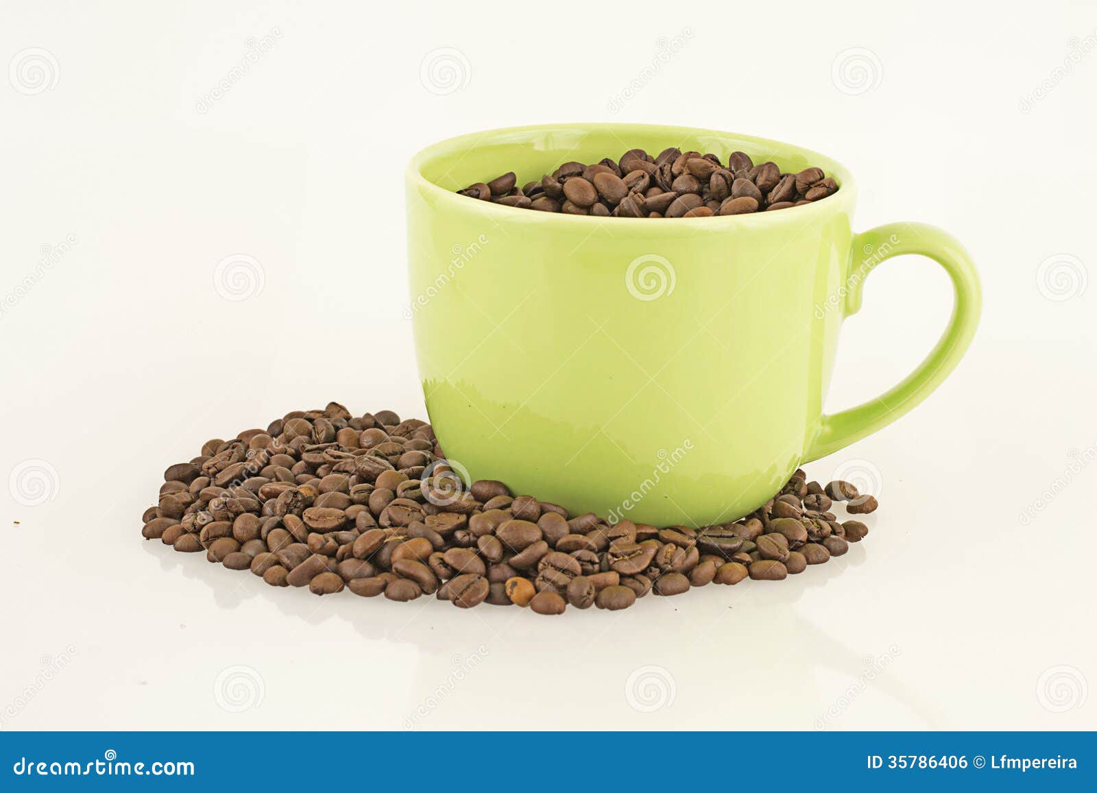 Mug with coffee beans stock photo. Image of roasted, arabic 35786406