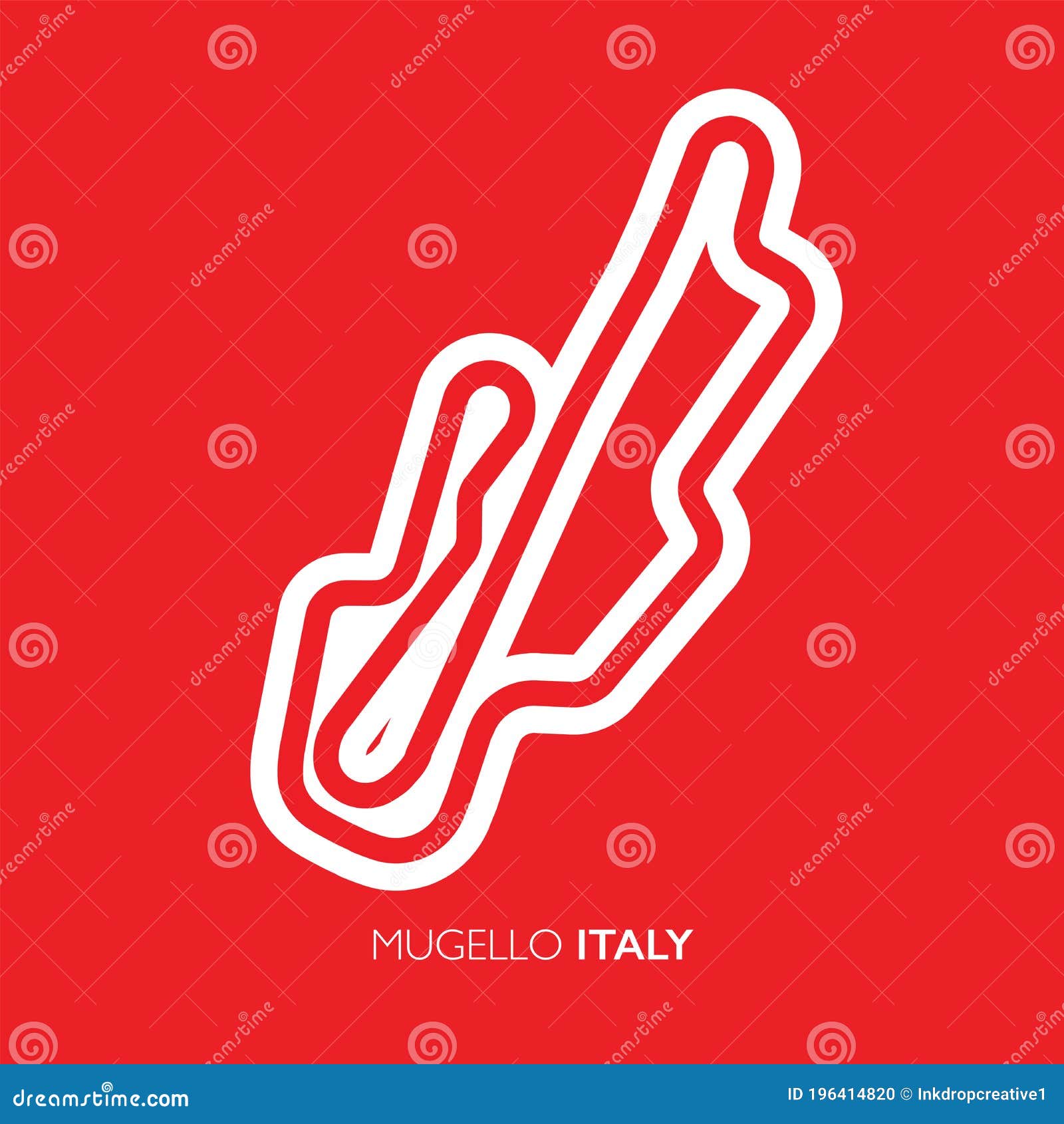 mugello circuit, italy. motorsport race track  map