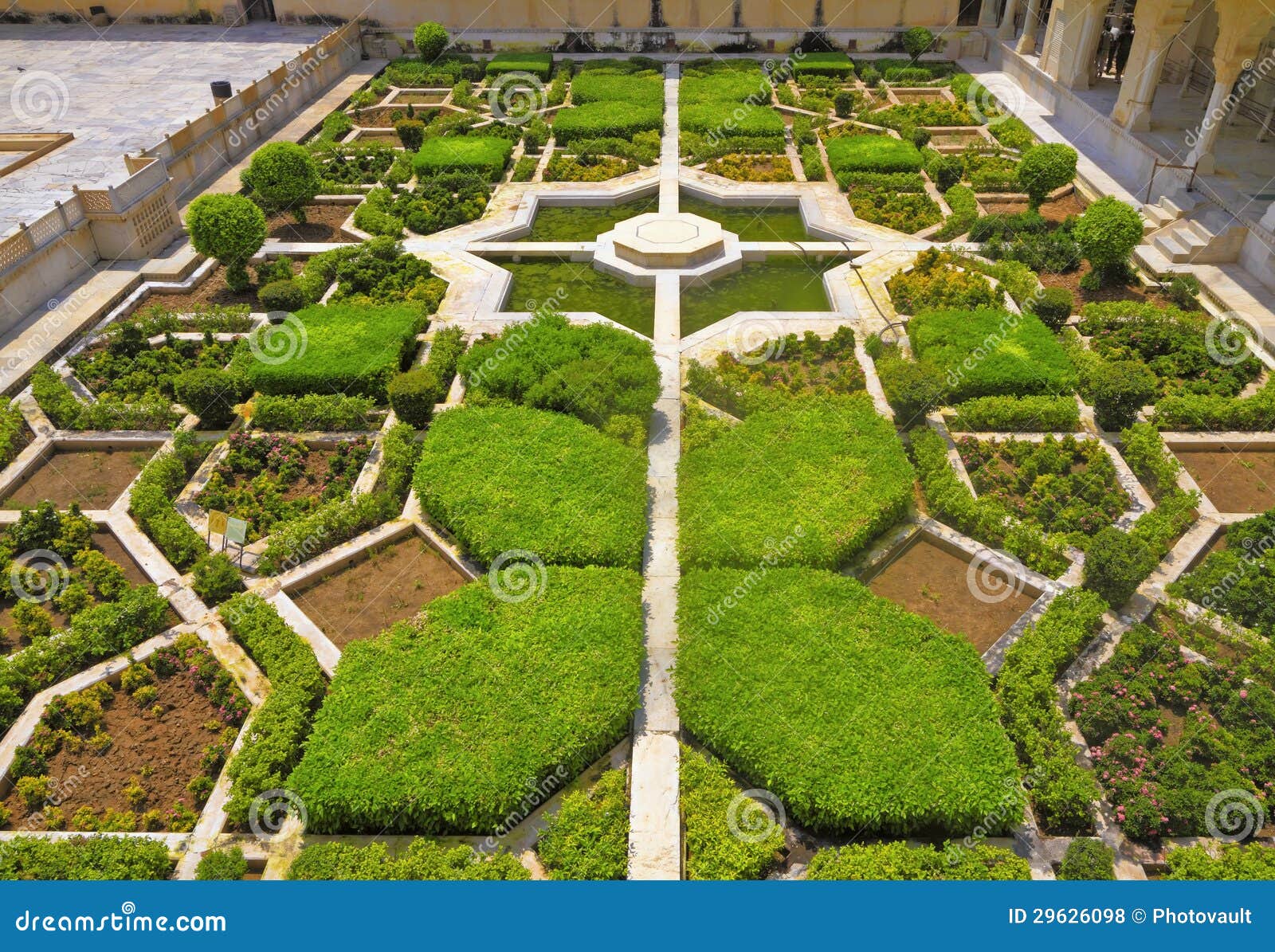 Mughal Garden Indside Amber Fort Stock Photo Image Of Fortress