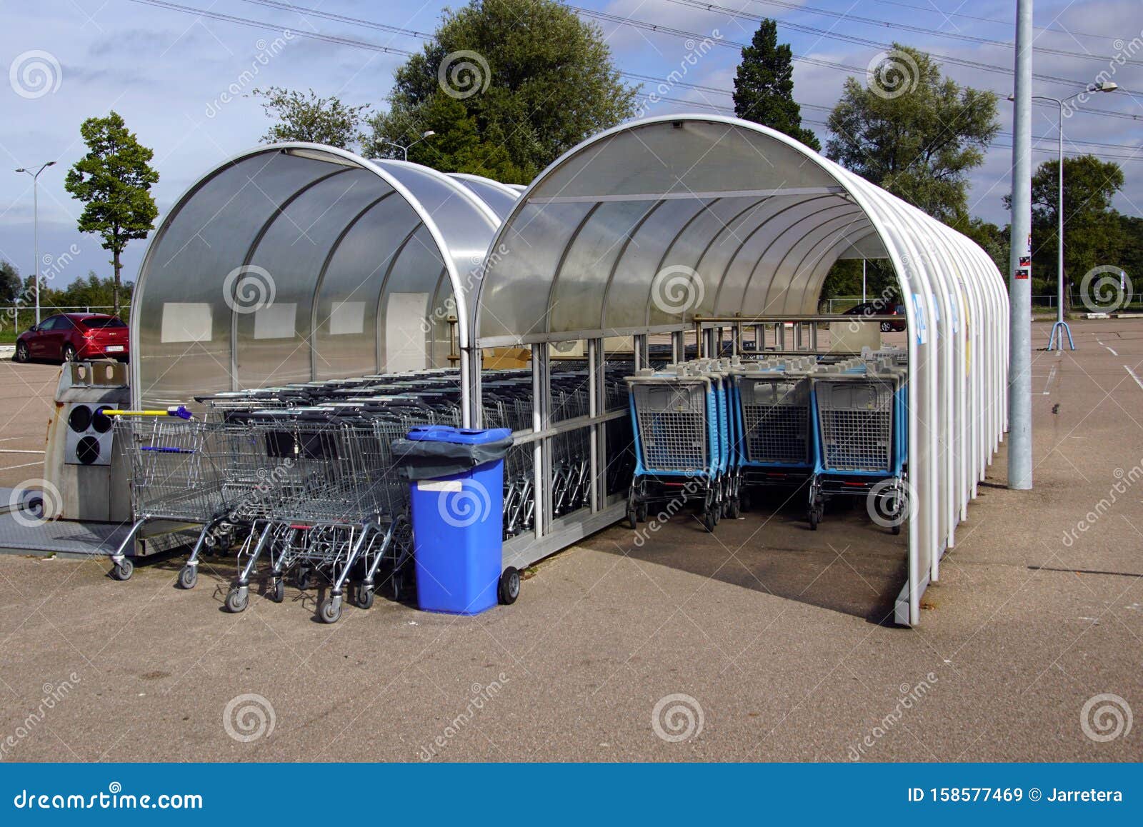 and Albert Heijn Shopping Trollies. Editorial Stock Image - Image of parking, trolly: 158577469