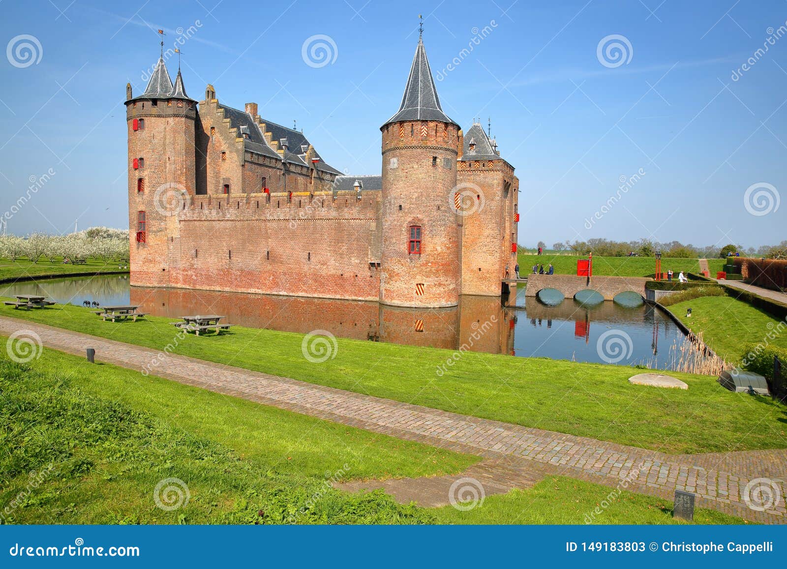 Reflections Of Muiderslot Castle A Medieval Castle Near Amsterdam