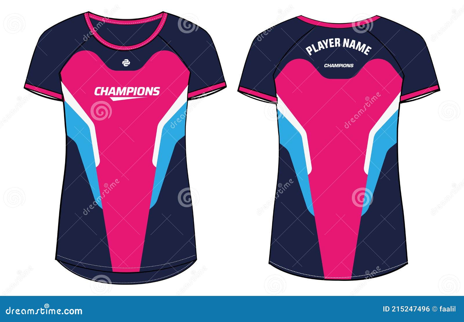 Camiseta Deportiva Para Mujer Concepto De Diseño De Jersey Ilustración  Vector Adecuado Para Niñas Y Damas Para Voleibol, Fútbol, Netball, Fútbol,  Tenis, Camiseta De Bádminton. Kit De Uniforme Deportivo Para Actividad  Deportiva.