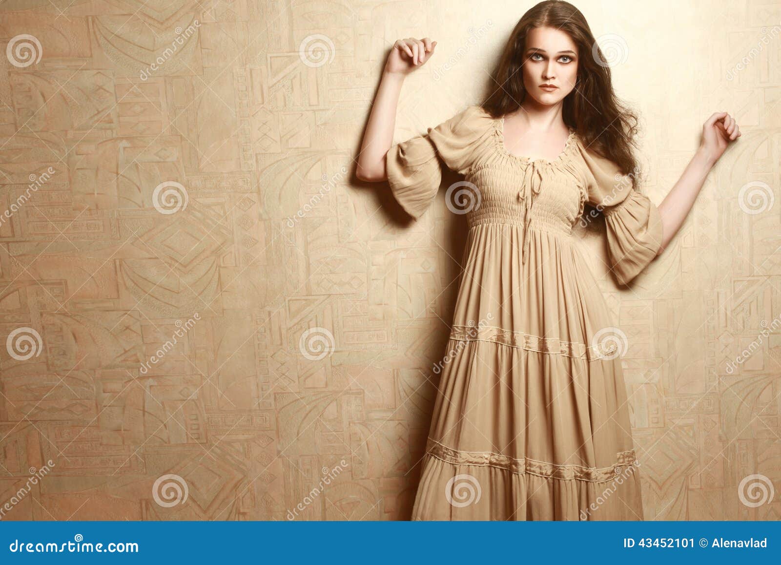 Mujer De La Moda En Estilo Retro De La Ropa Del Vestido Del Vintage Imagen  de archivo - Imagen de modelo, basado: 43452101