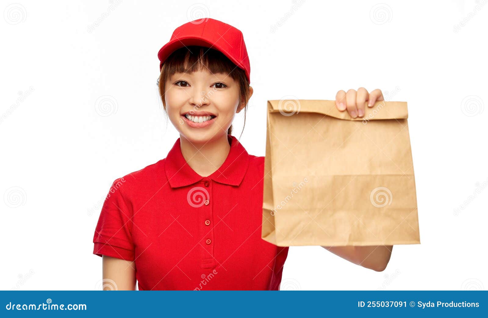 Mujer De Parto Con Comida Para Llevar En Bolsa De Papel Imagen de archivo -  Imagen de tenencia, comestibles: 255037091