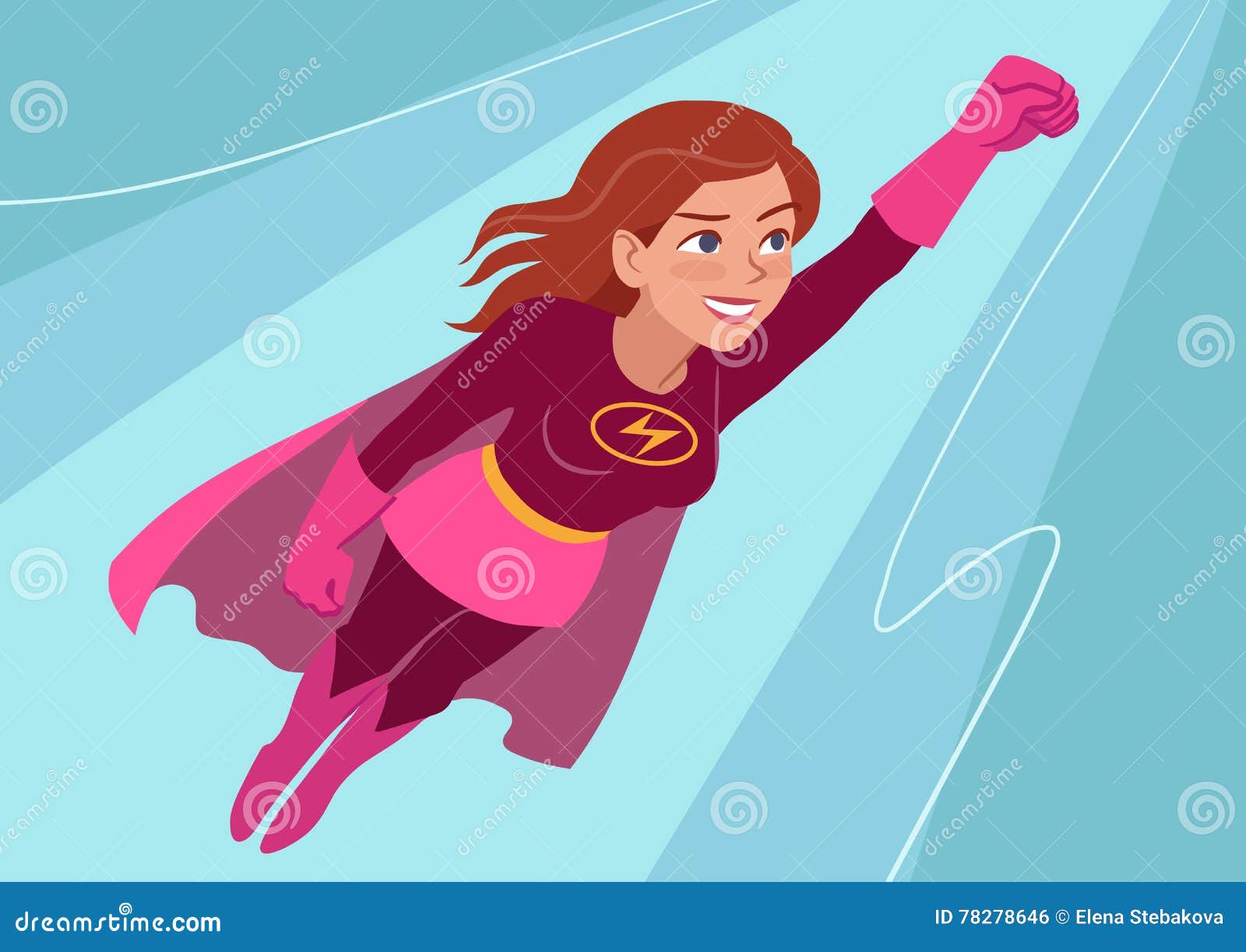 Mujer Superheroína En Vuelo Ilustración del Vector - Ilustración de  superhéroe, hermoso: 78278646, image size:1600x1223