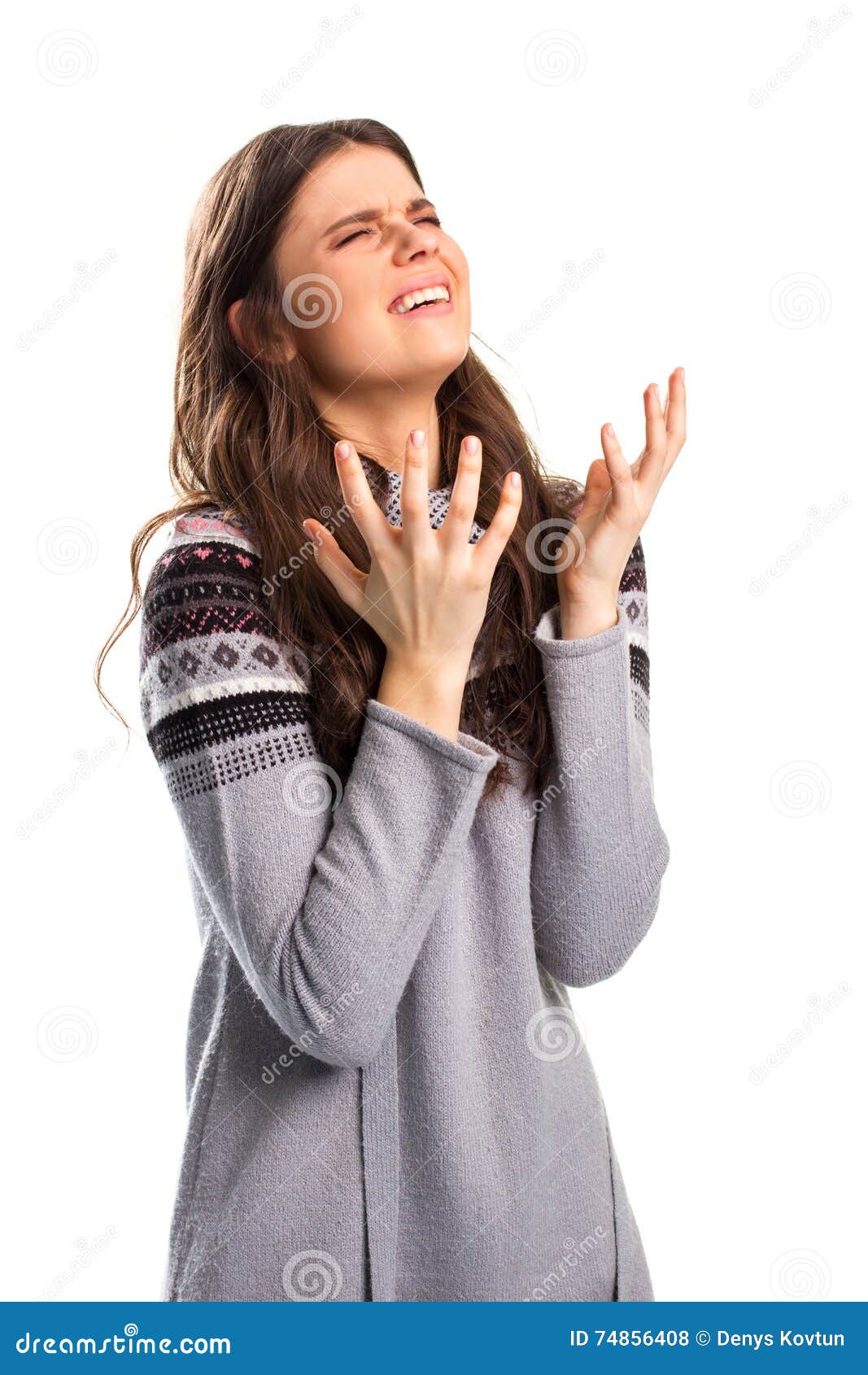 Mujer desesperada joven foto de archivo. Imagen de retrato 74856408