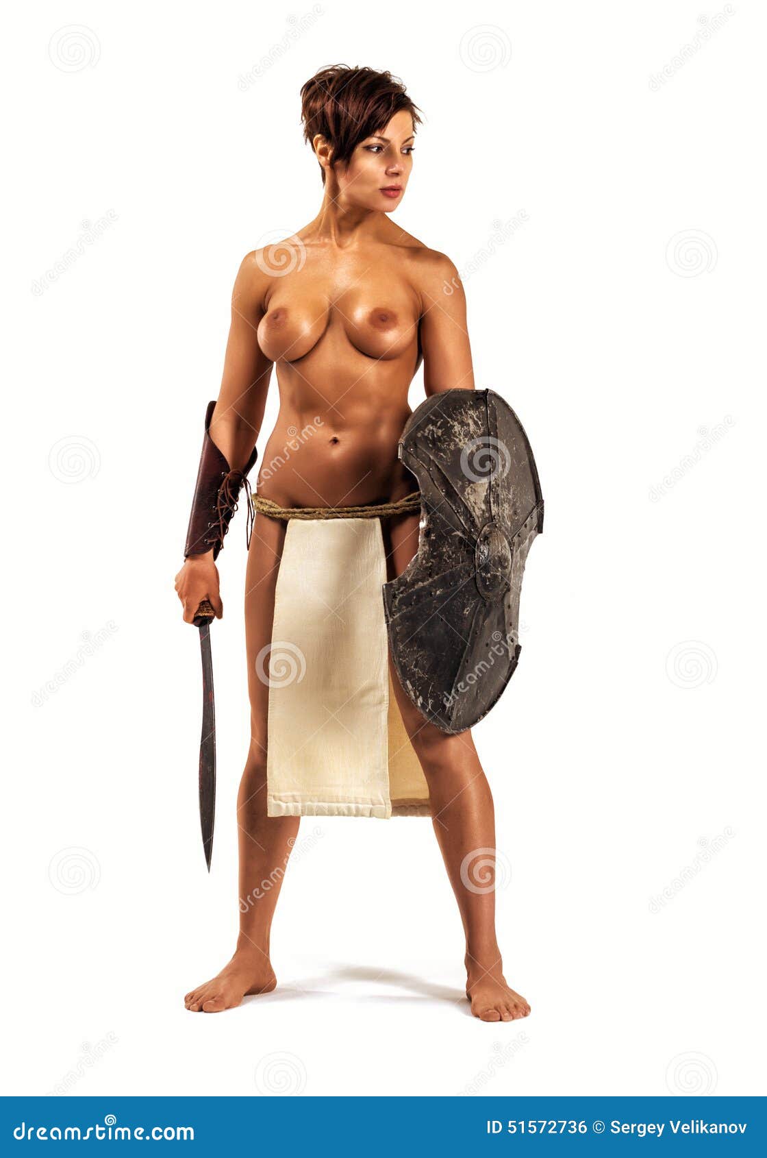 Mujer desnuda del guerrero foto de archivo. Imagen de espada - 51572736