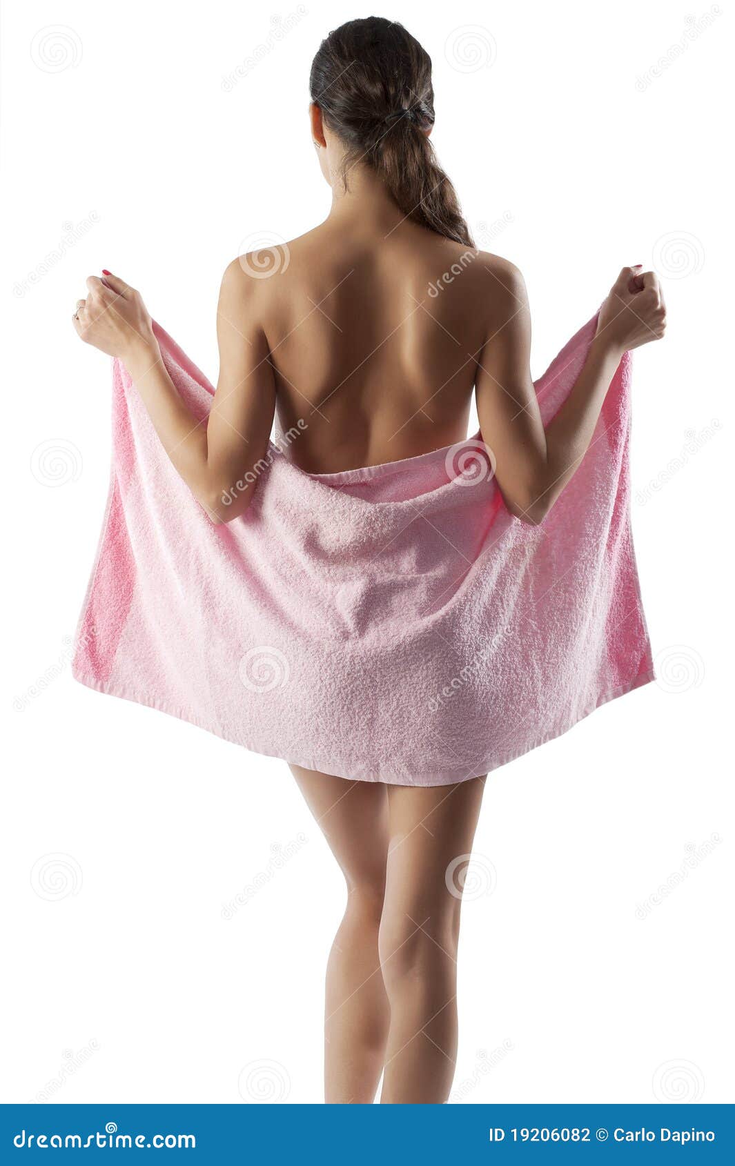 Mujer Desnuda Hermosa Con La Toalla Rosada Foto de archivo - Imagen de  lindo, muchacha: 19206082