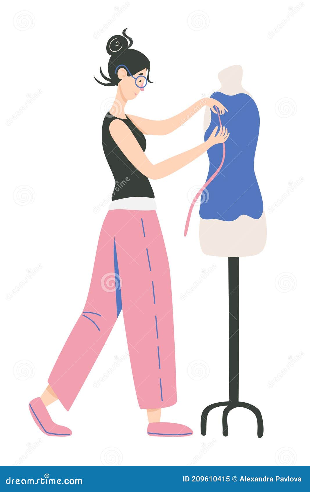 Mujer Diseñadora De Ropa Con Maniquí. Diseño De Moda Modista Costura Taller  De Costura O Cursos De Diseño De Confección. Ilustración del Vector -  Ilustración de taller, concepto: 209610415