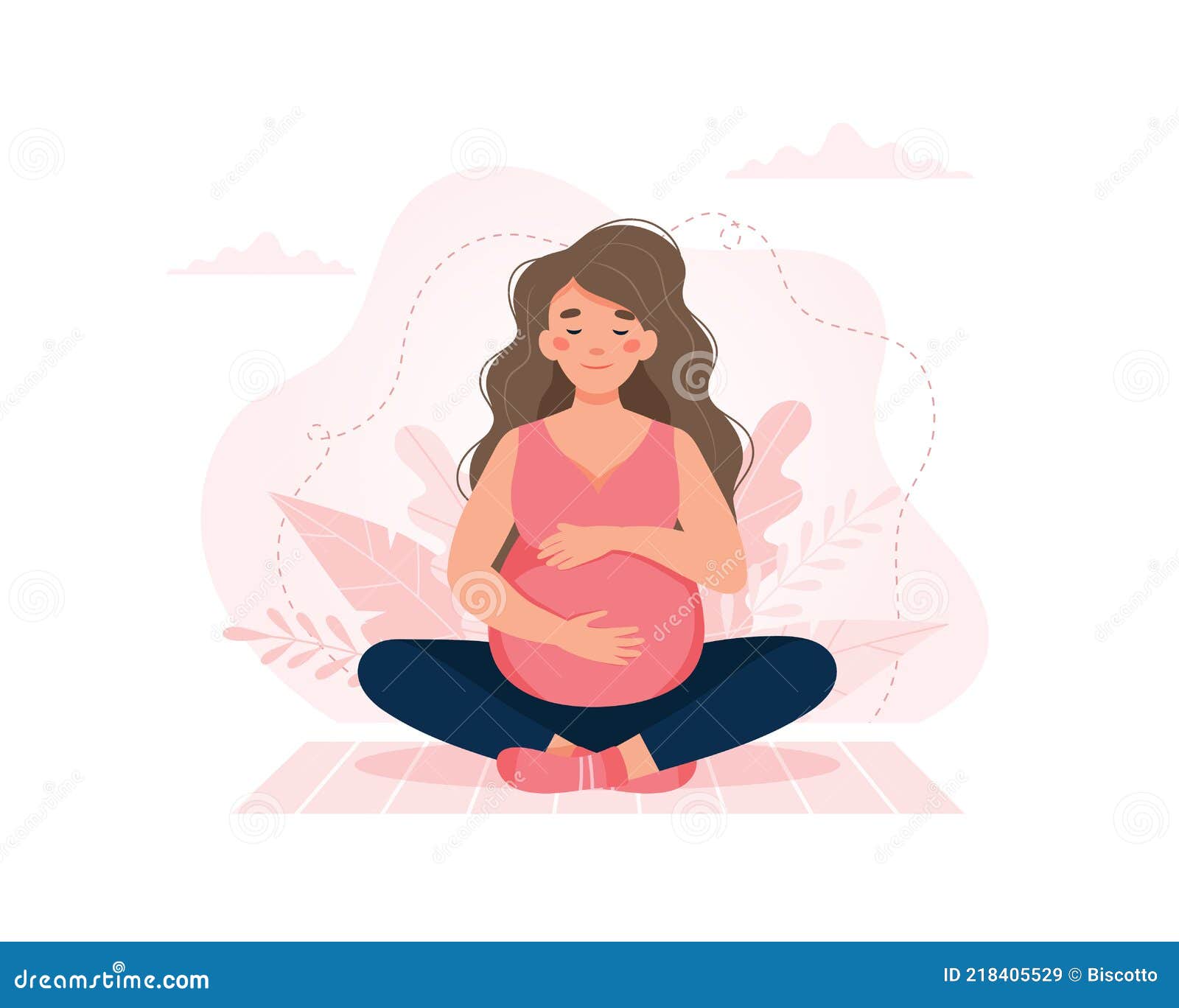 Mujer Embarazada Concepto Ilustración En Lindo Estilo De Dibujos Animados  Cuidado De La Salud Embarazo Stock de ilustración - Ilustración de humano,  embarazado: 218405529