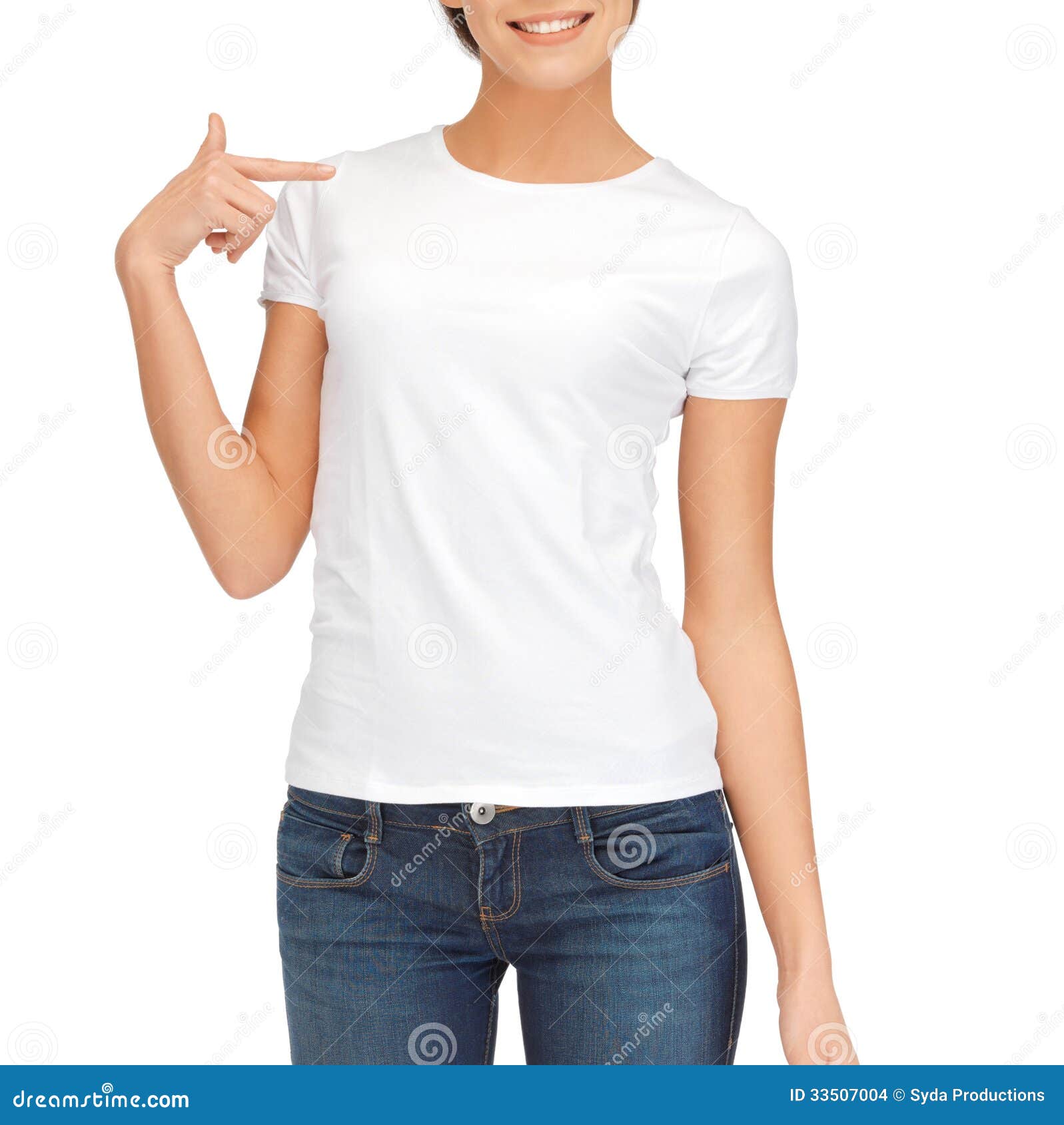 Mujer En Camiseta Blanca En Blanco Foto de archivo - Imagen de ocasional,  hembra: 33507004