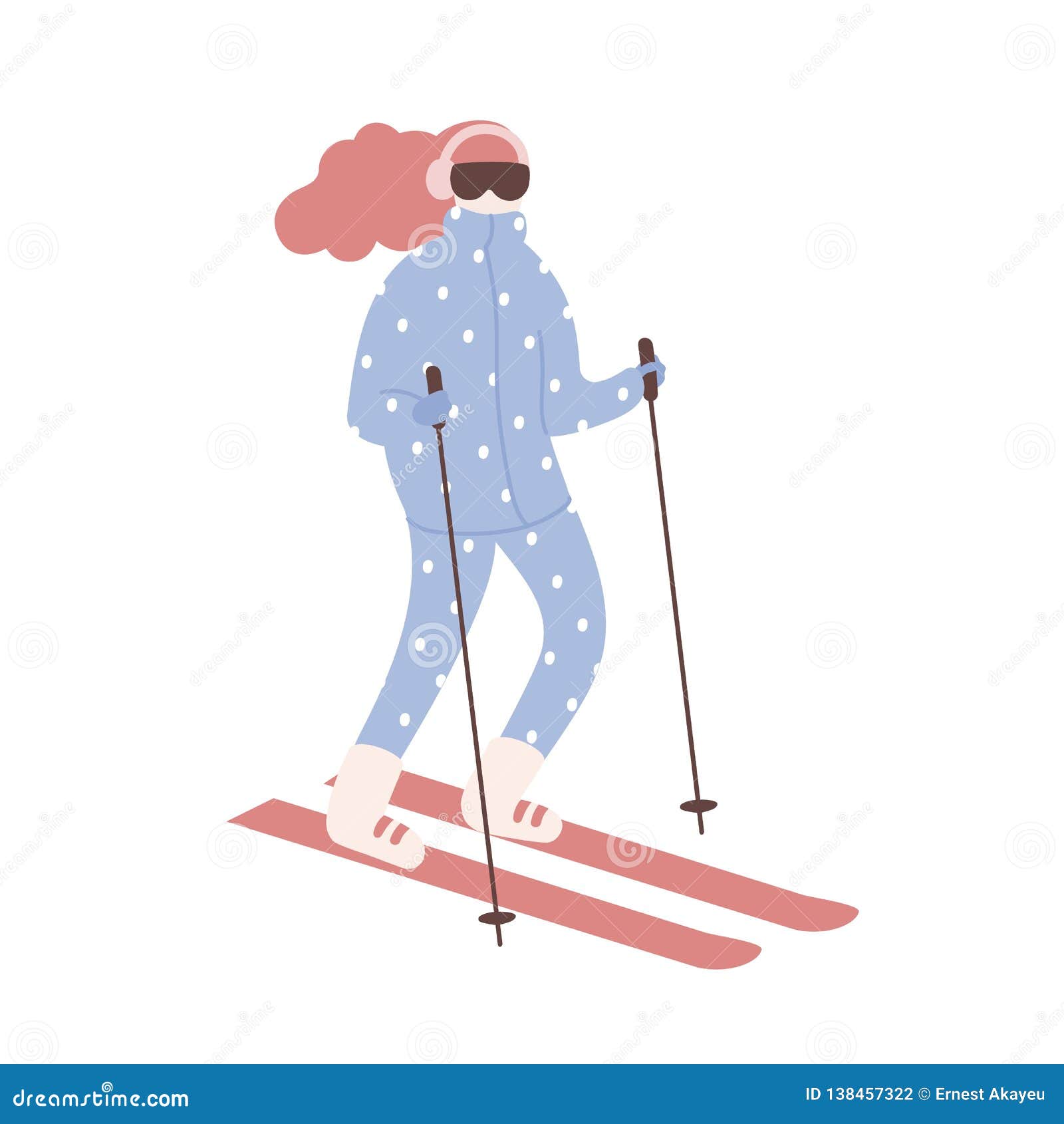 Mujer En El Esquí Del Mono De Nieve Muchacha En Los Esquís O La Deportista  Que Participan En La Competencia Del Eslalom O La Carr Ilustración del  Vector - Ilustración de exterior