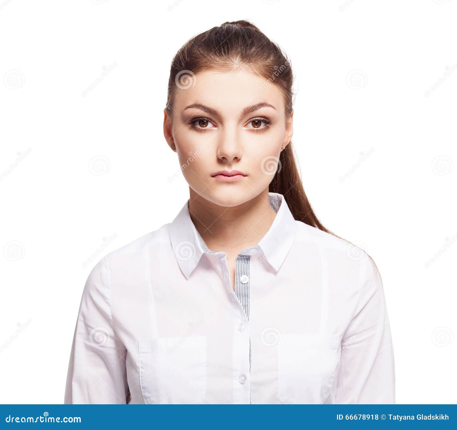 Mujer en el fondo blanco foto de archivo. Imagen de confianza 66678918