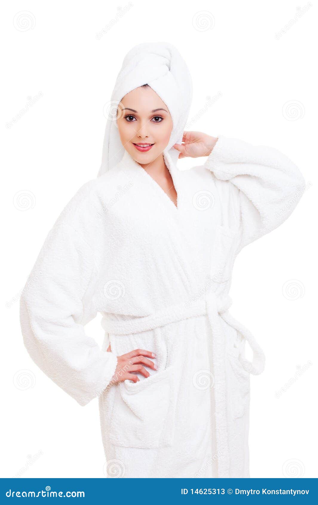 Mujer En La Toalla Y La Blancas Imagen archivo - Imagen de skincare, 14625313