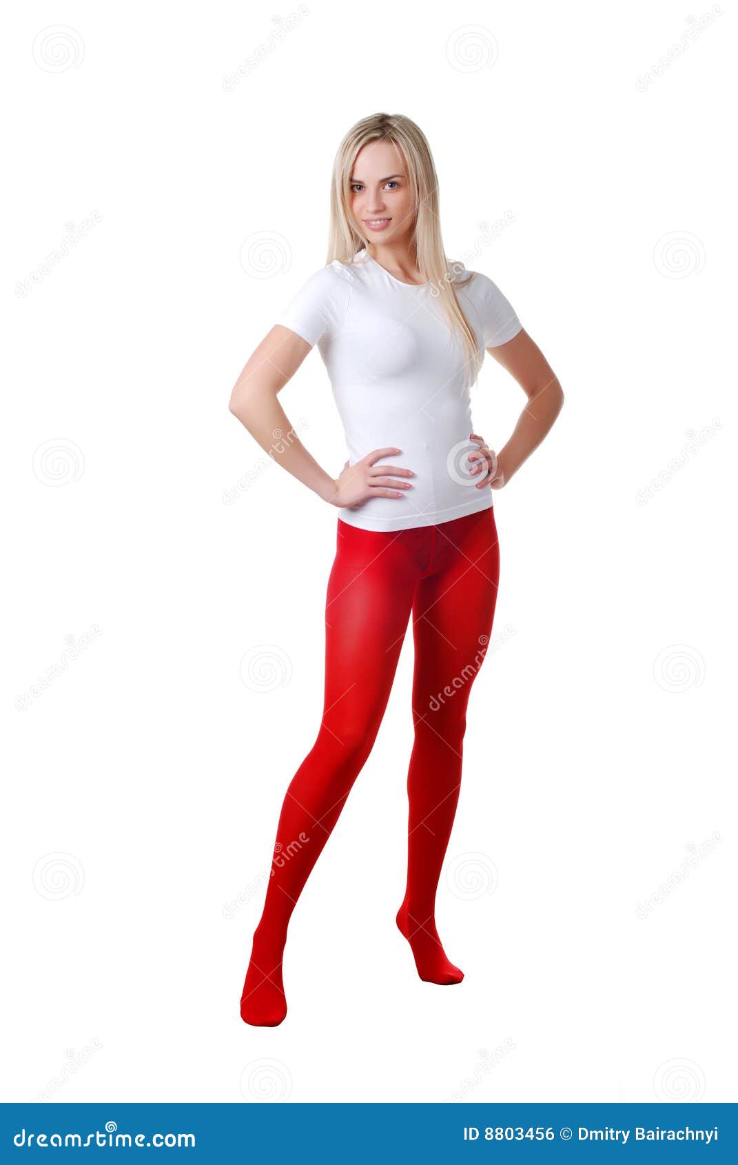 Mujer en medias rojas foto de archivo. Imagen de muscular - 8803456