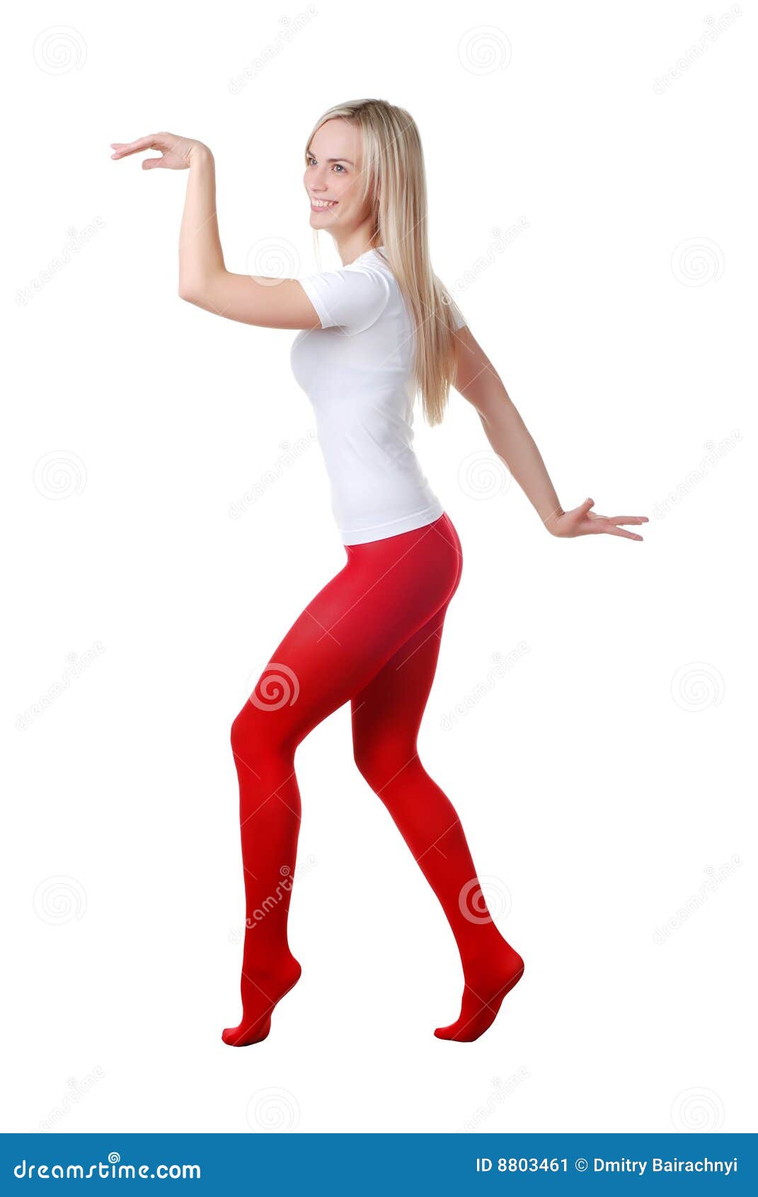 Mujer en medias rojas imagen de archivo. Imagen de muscular - 8803461