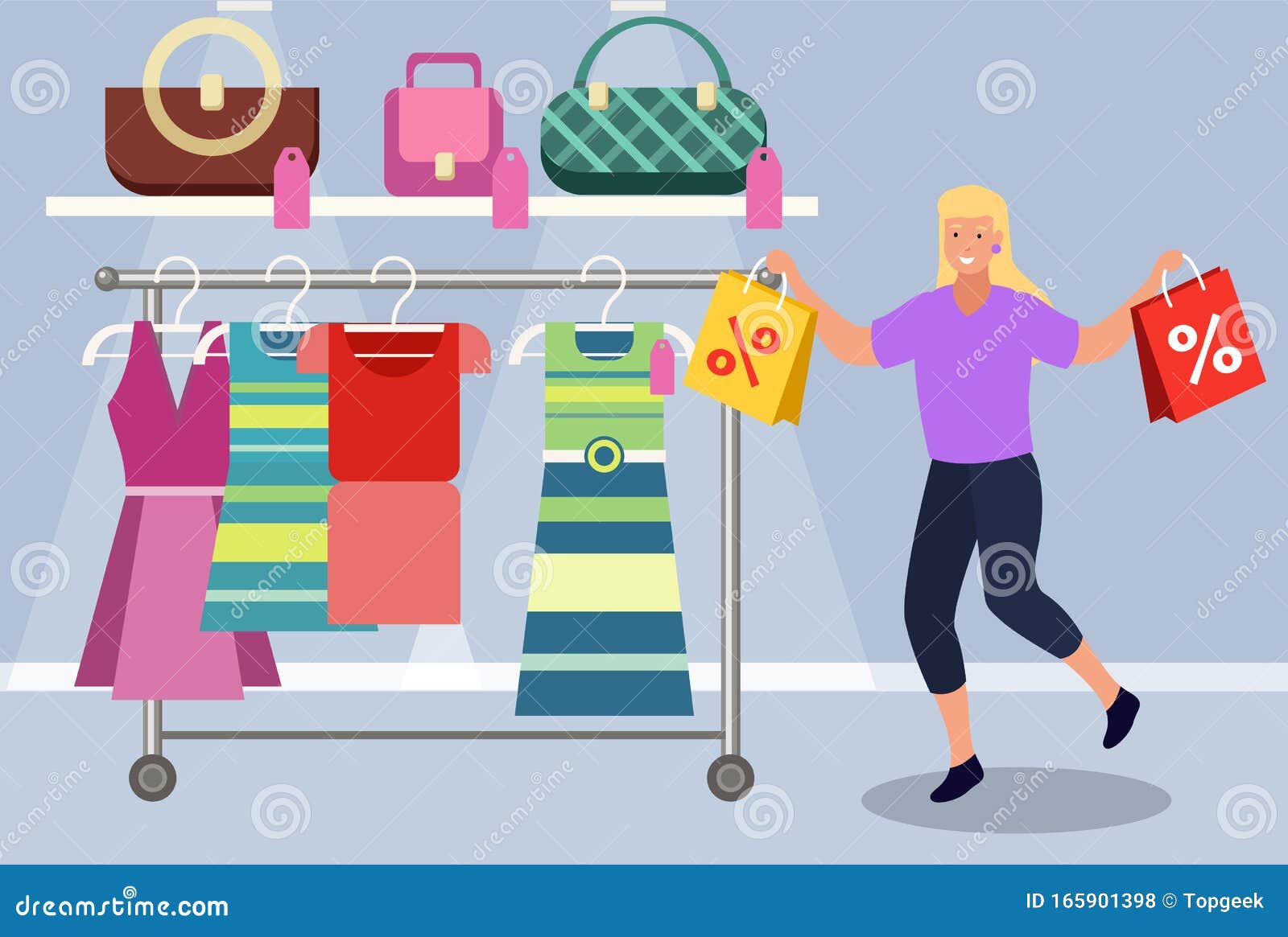 ataque pavo solamente Mujer En Tienda De Boutique Mostrando Compra En Venta Ilustración del  Vector - Ilustración de cliente, tienda: 165901398