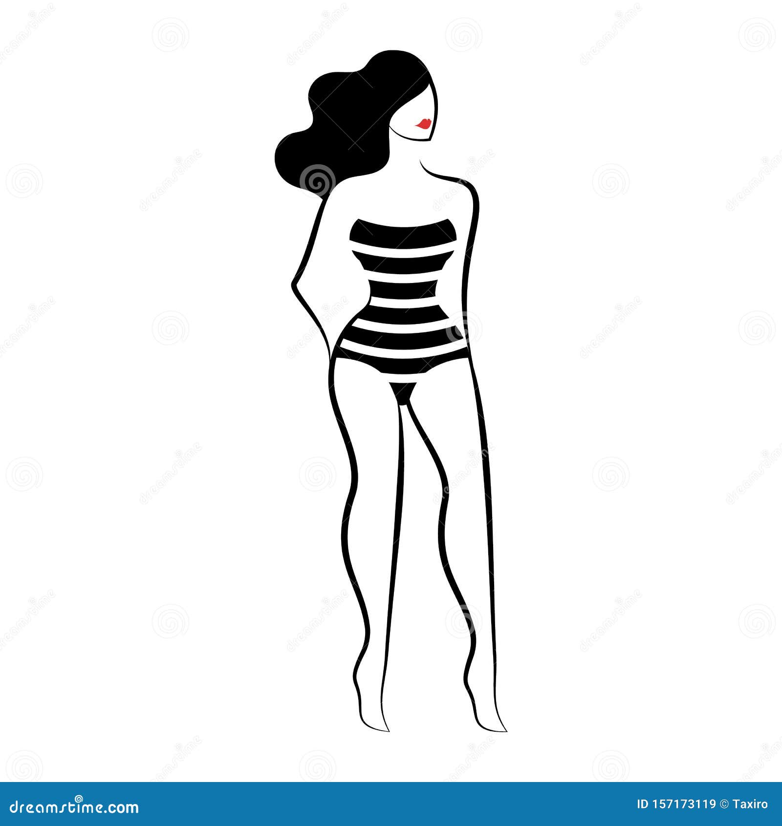 Mujer en traje de baño ilustración del vector. Ilustración de compras
