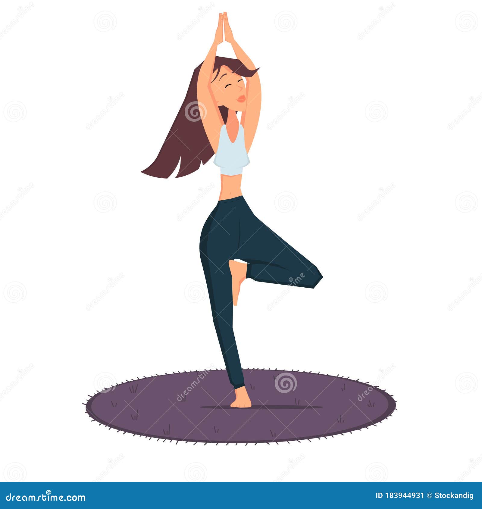 Mujer En Una Pose De Equilibrio. Deportes De Juego. Ilustración del Vector  - Ilustración de soporte, feliz: 183944931
